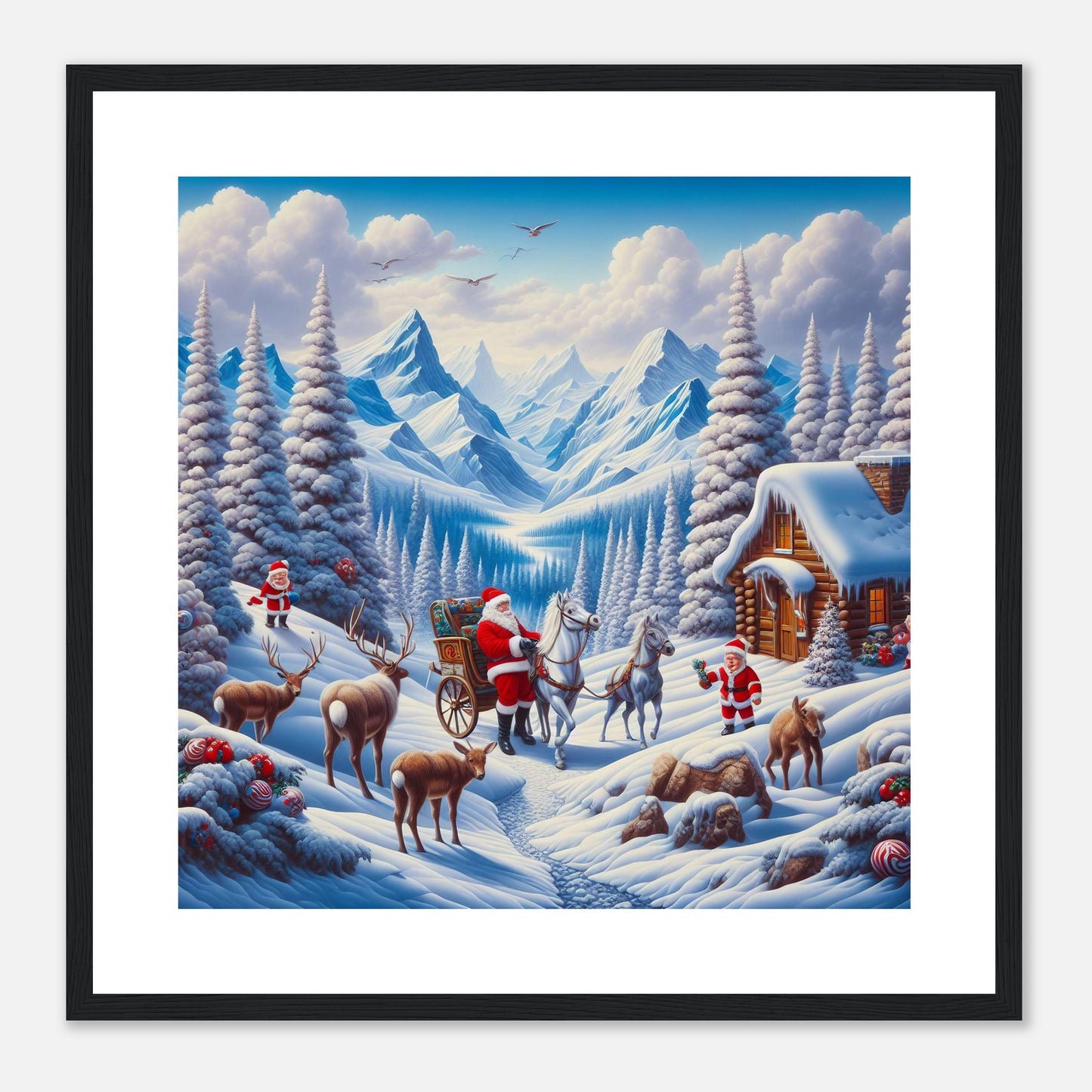 Wall Art - Winter 55 - Santa Claus and horses