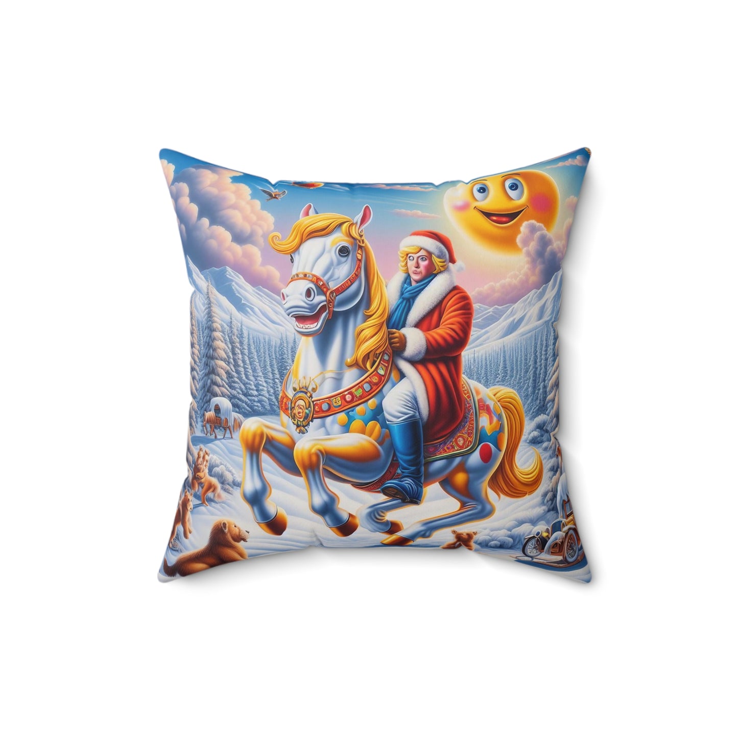 Spun Polyester Square Pillow - Winter 148