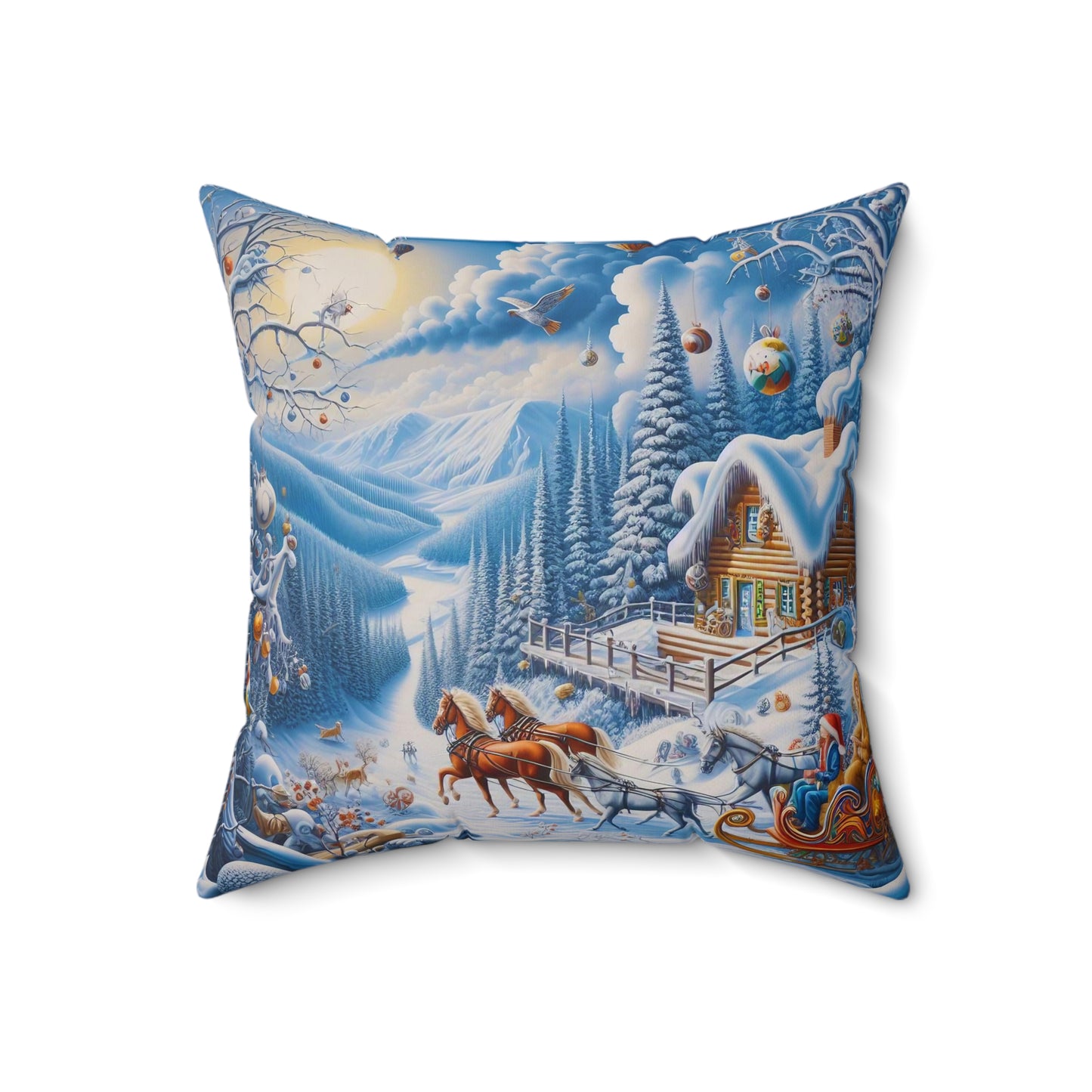 Spun Polyester Square Pillow - Winter 164