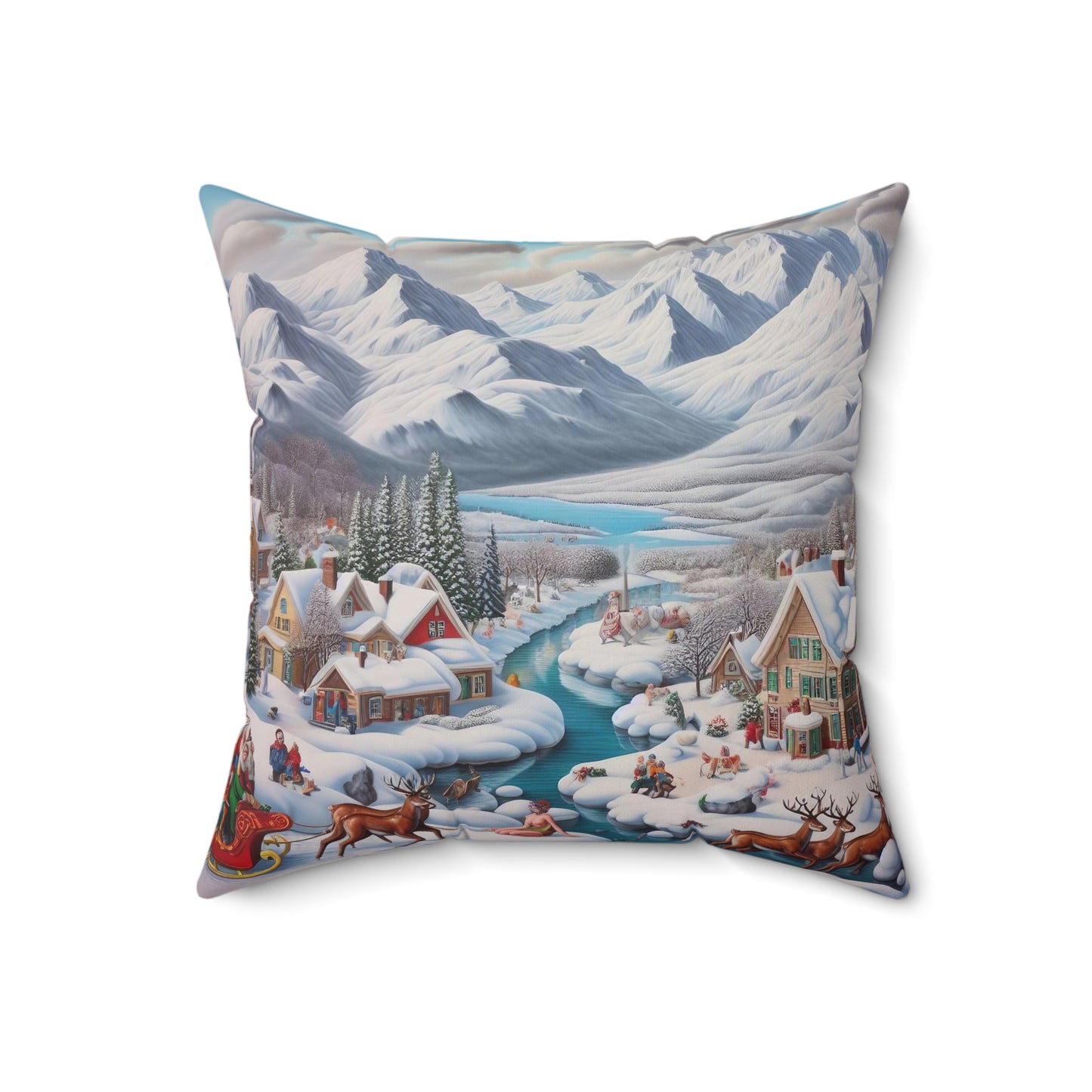 Spun Polyester Square Pillow - Winter 109