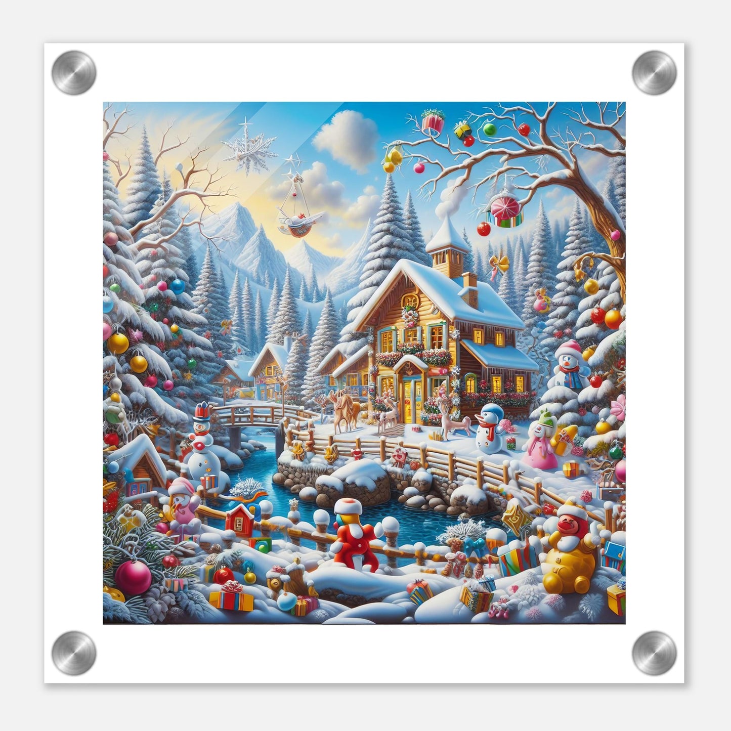 Wall Art - Winter 13 - Village nestled in a snow-covered mountain valley