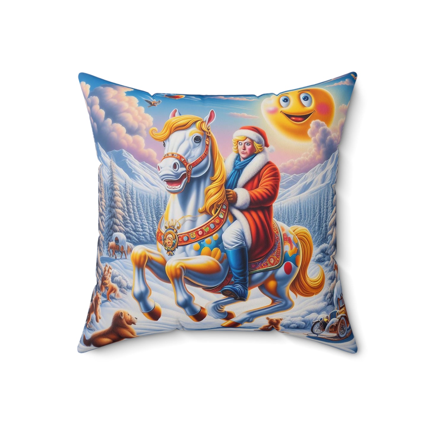 Spun Polyester Square Pillow - Winter 148