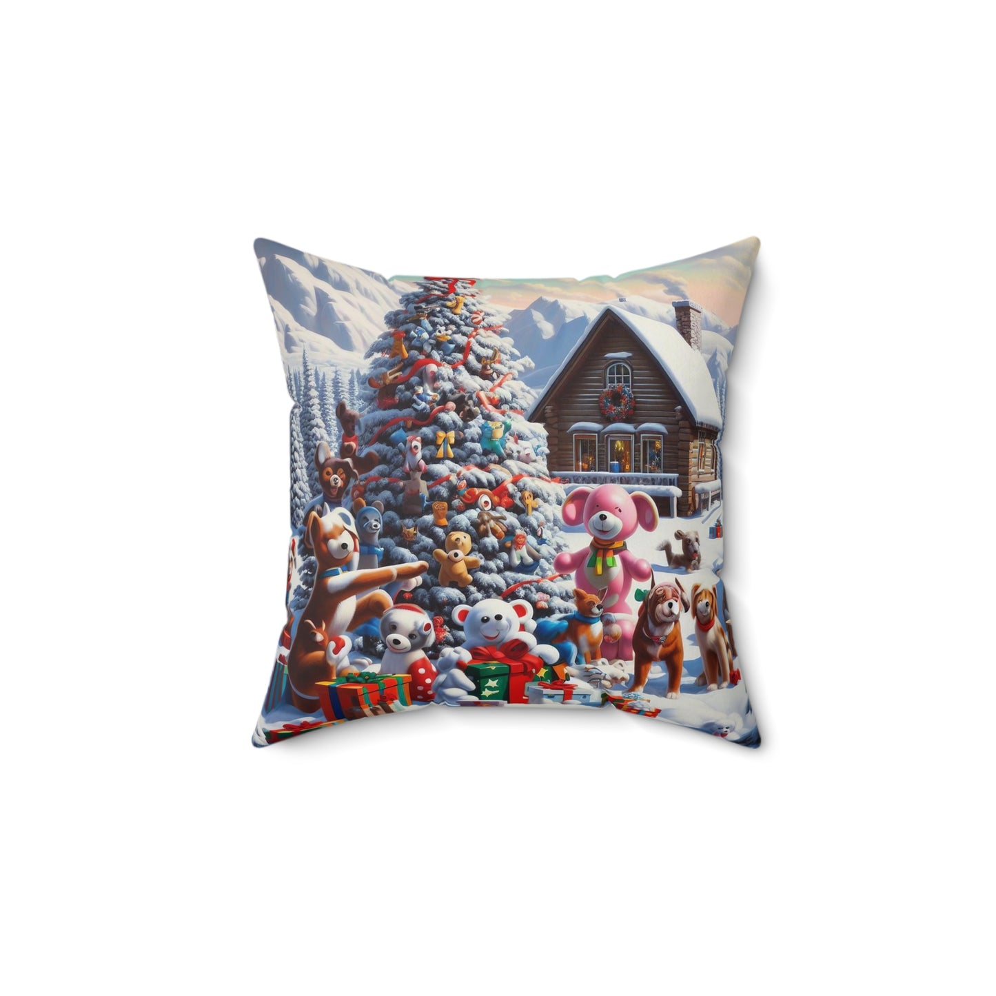 Spun Polyester Square Pillow - Winter 135