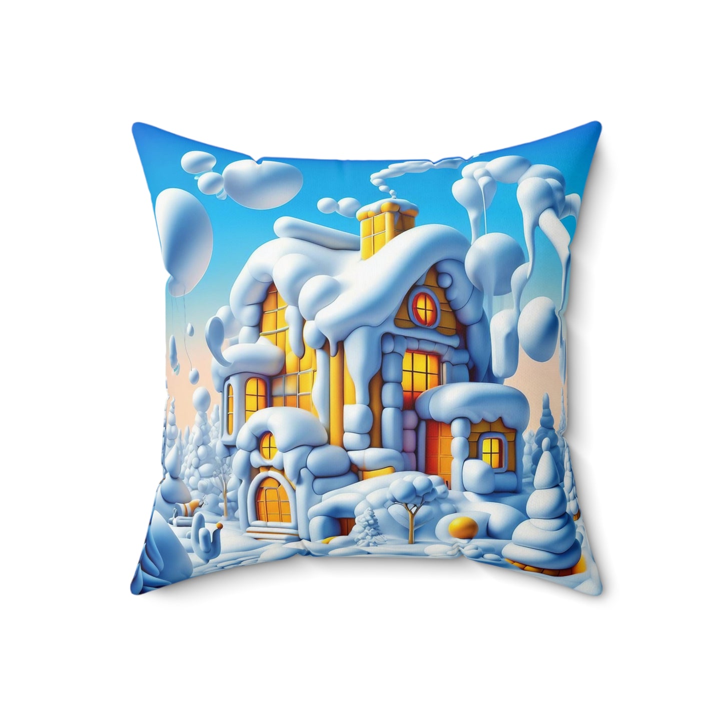 Spun Polyester Square Pillow - Winter 111