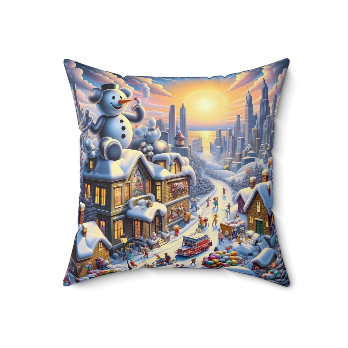 Spun Polyester Square Pillow - Winter 152