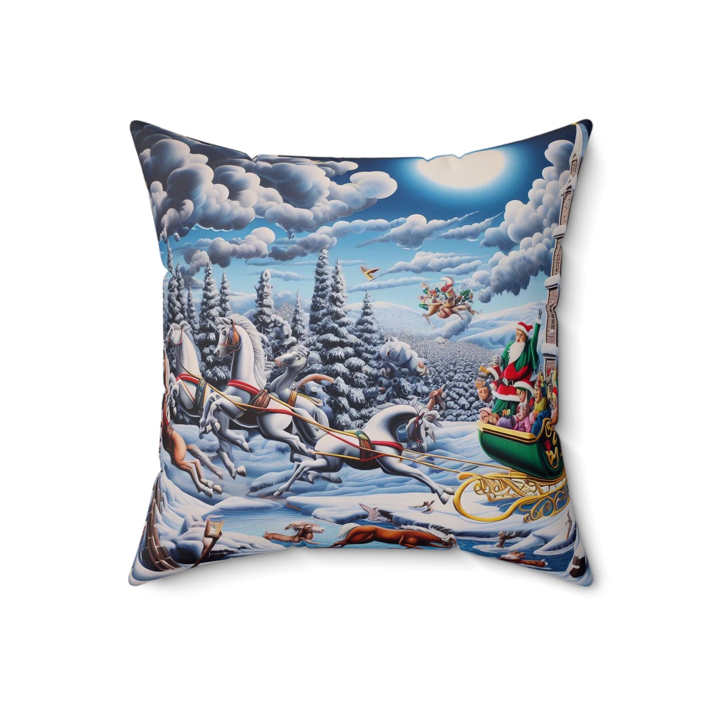 Spun Polyester Square Pillow - Winter 136