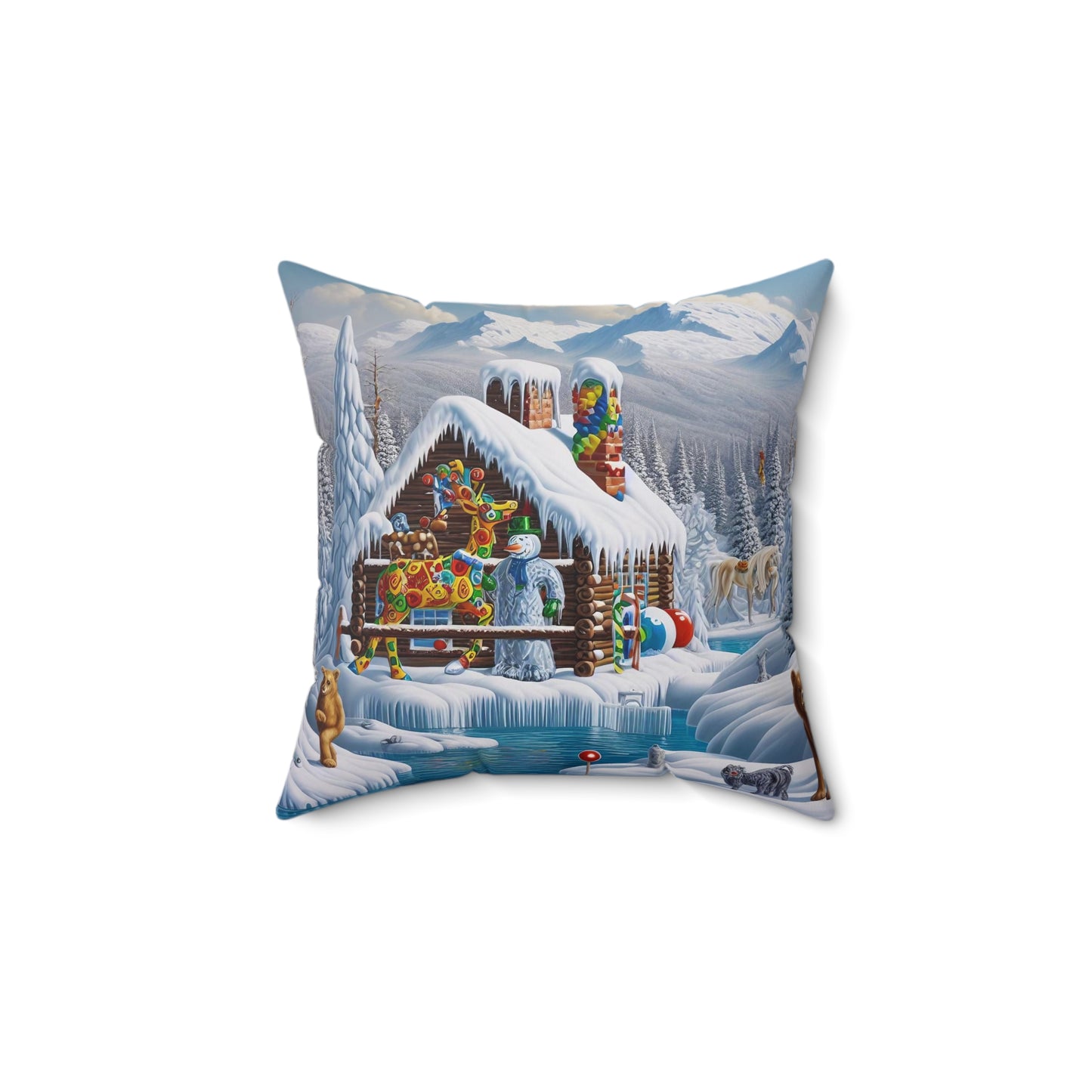 Spun Polyester Square Pillow - Winter 181