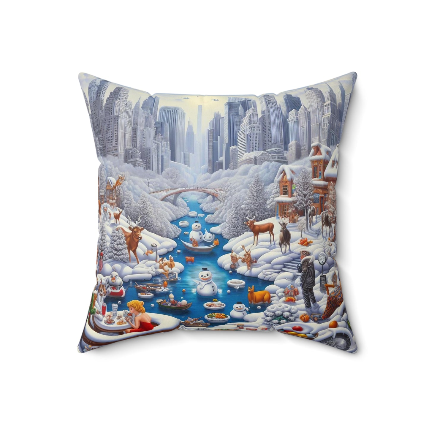 Spun Polyester Square Pillow - Winter 147