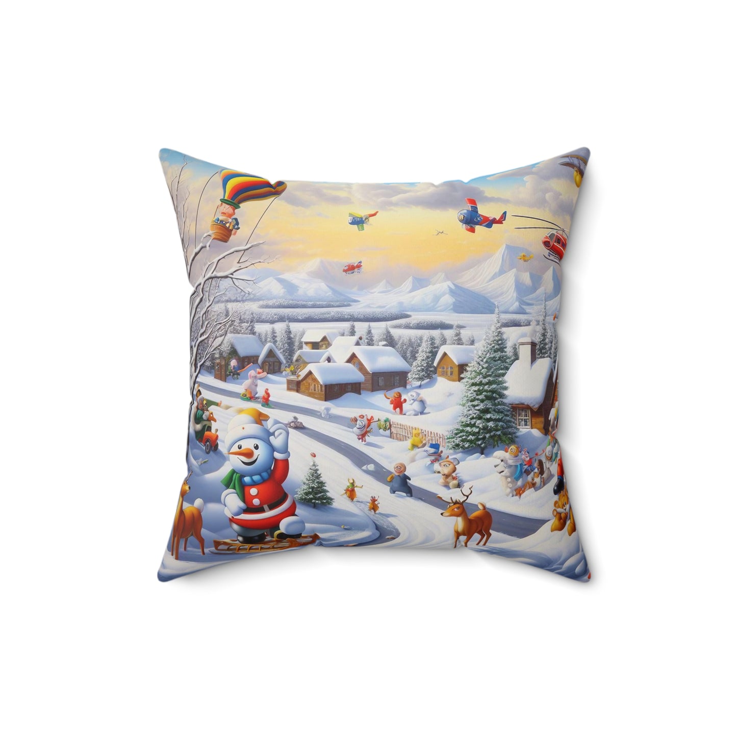 Spun Polyester Square Pillow - Winter 192