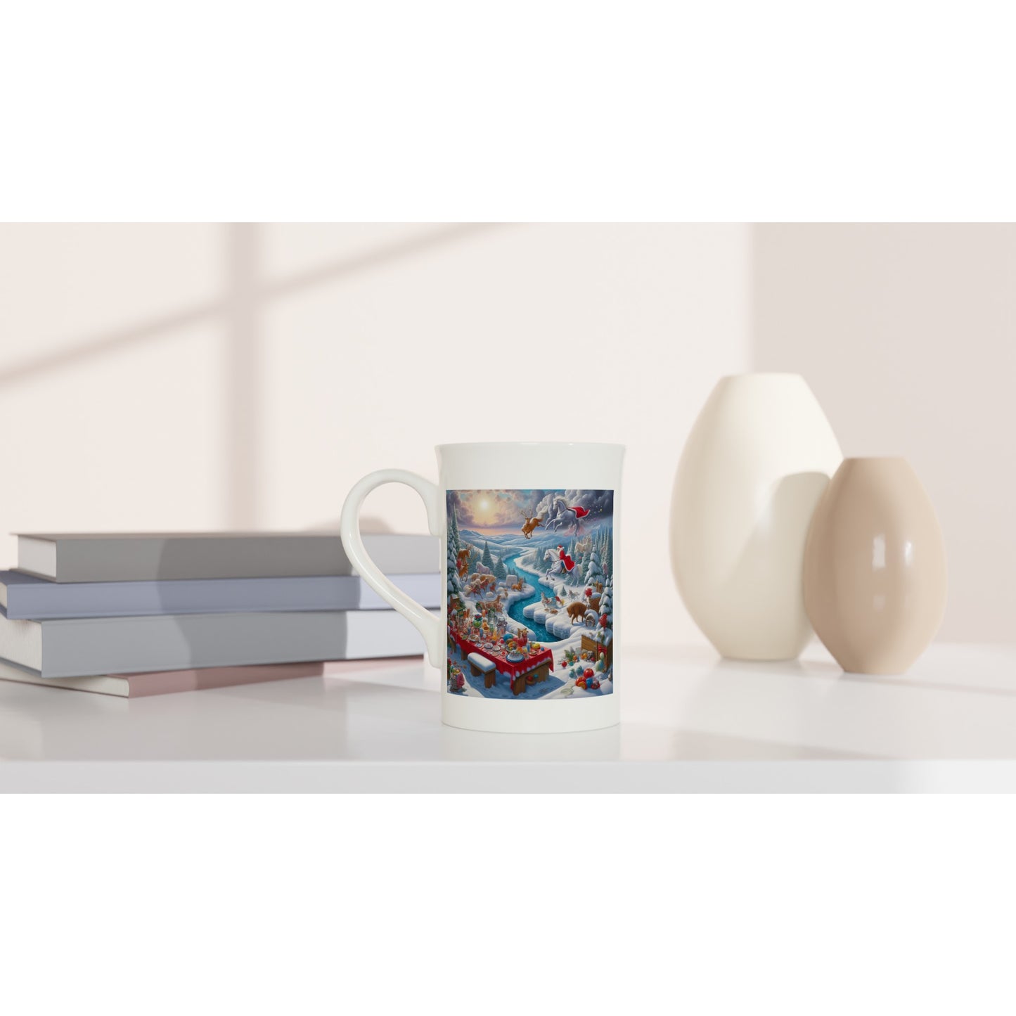 White 10oz Porcelain Slim Mug - Winter 143