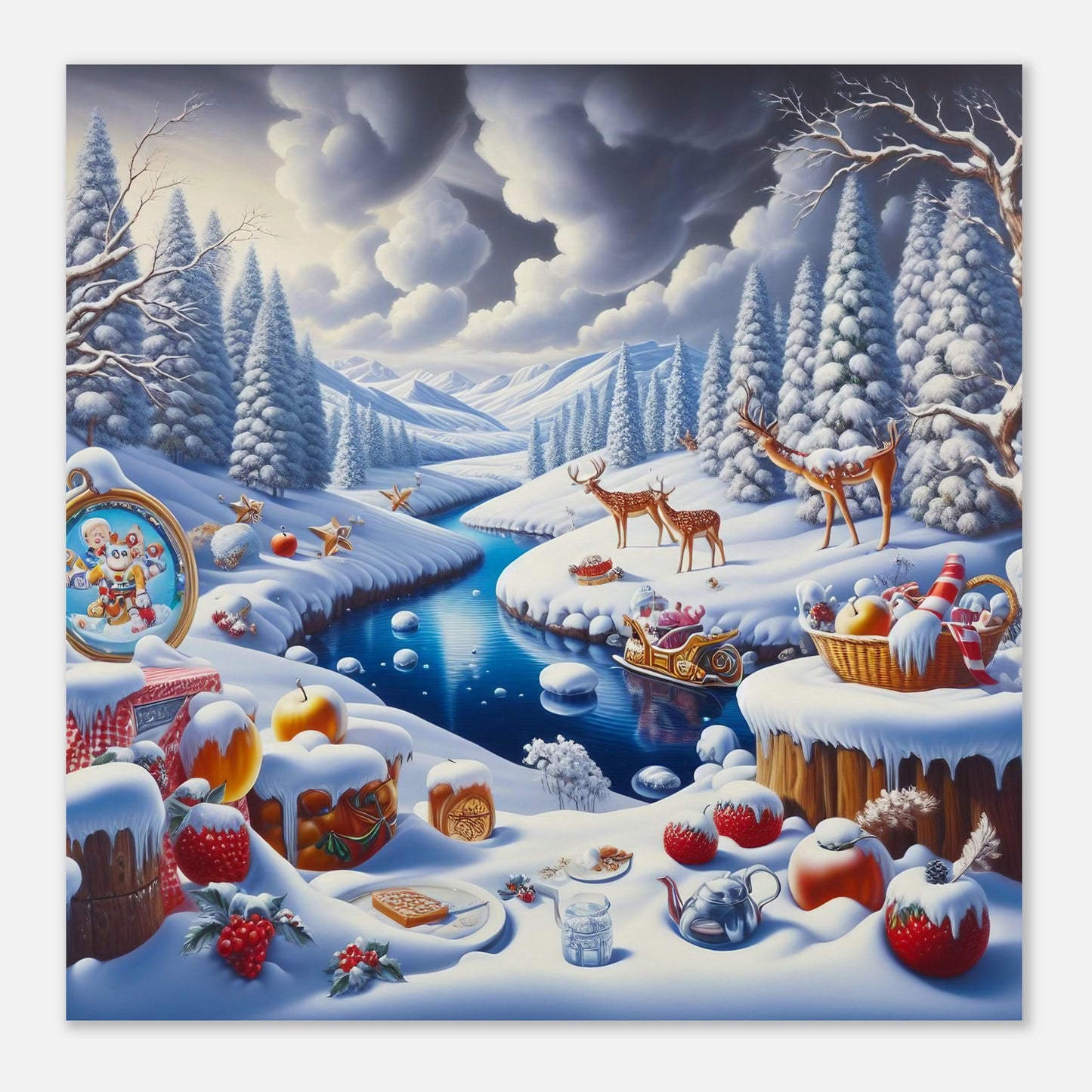 Wall Art - Winter 60 - Fruits and a river