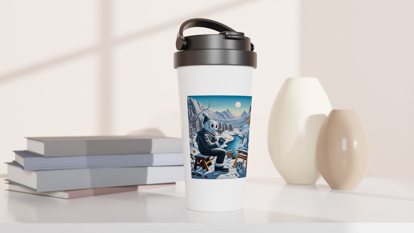 White 15oz Stainless Steel Travel Mug - Winter 79