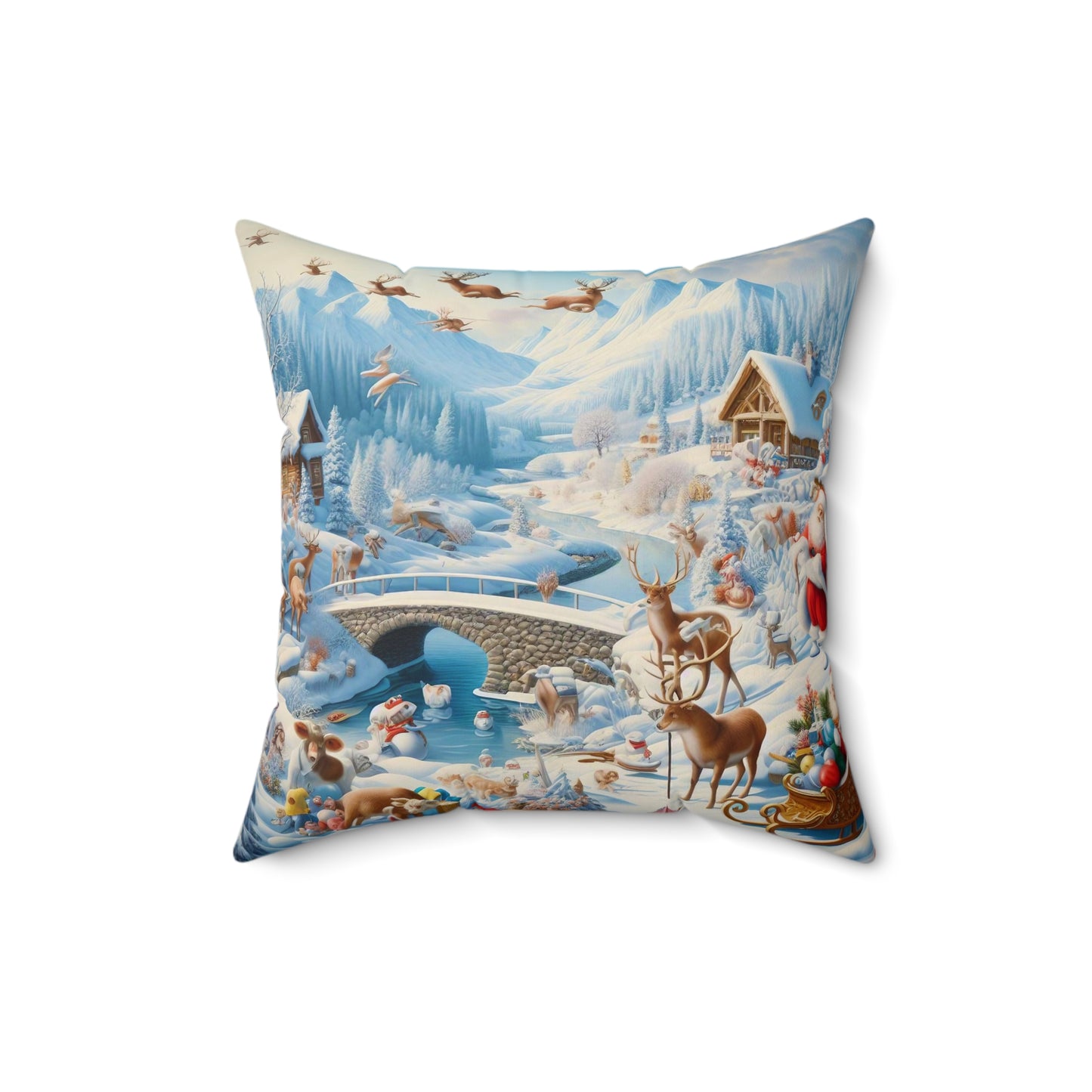 Spun Polyester Square Pillow - Winter 172