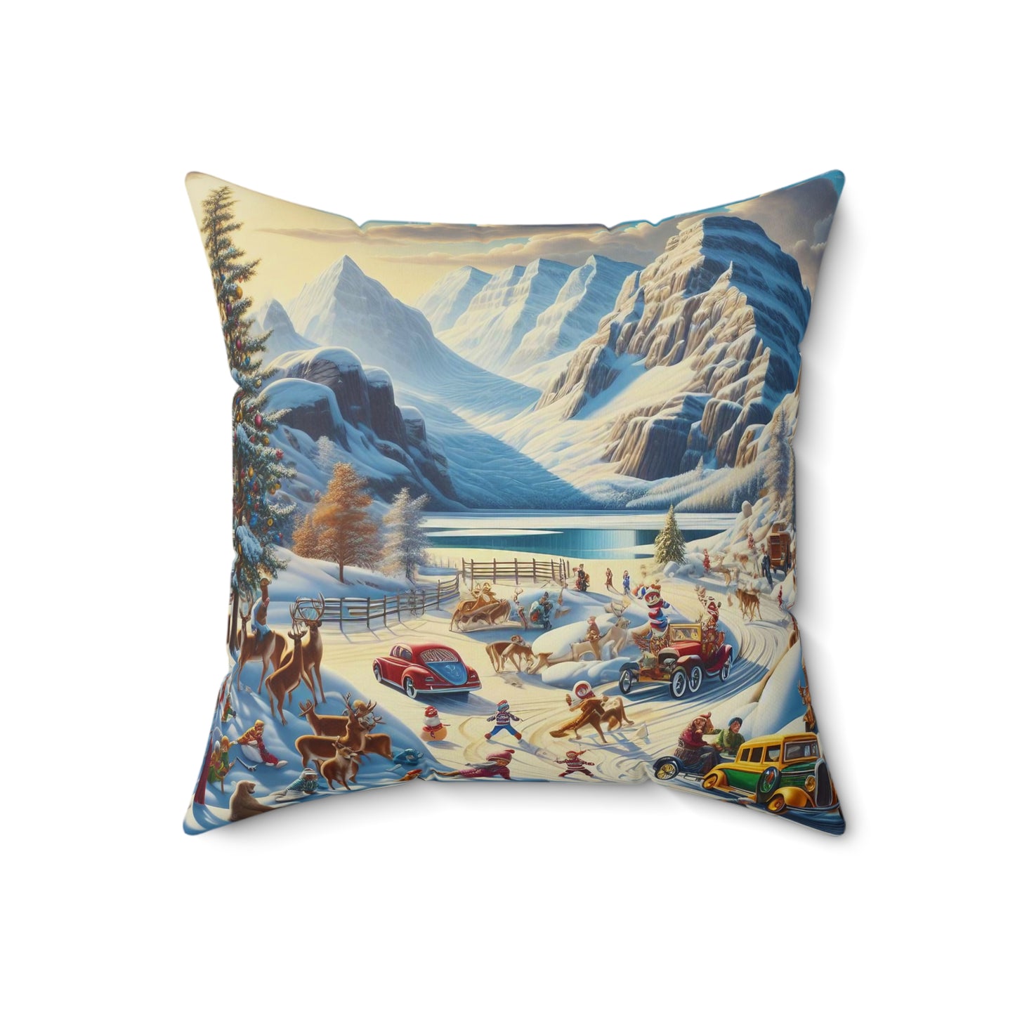 Spun Polyester Square Pillow - Winter 243