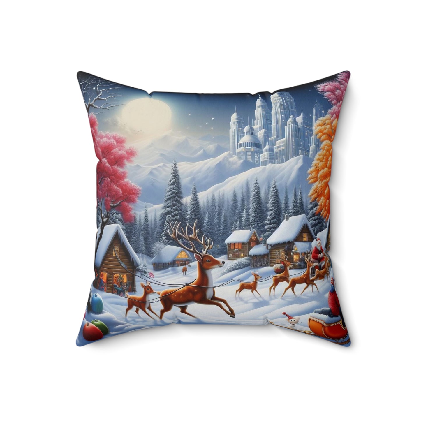 Spun Polyester Square Pillow - Winter 167