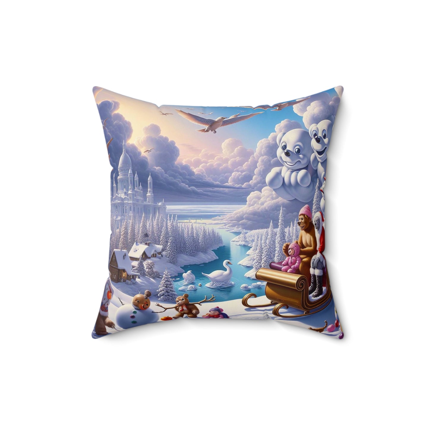 Spun Polyester Square Pillow - Winter 203