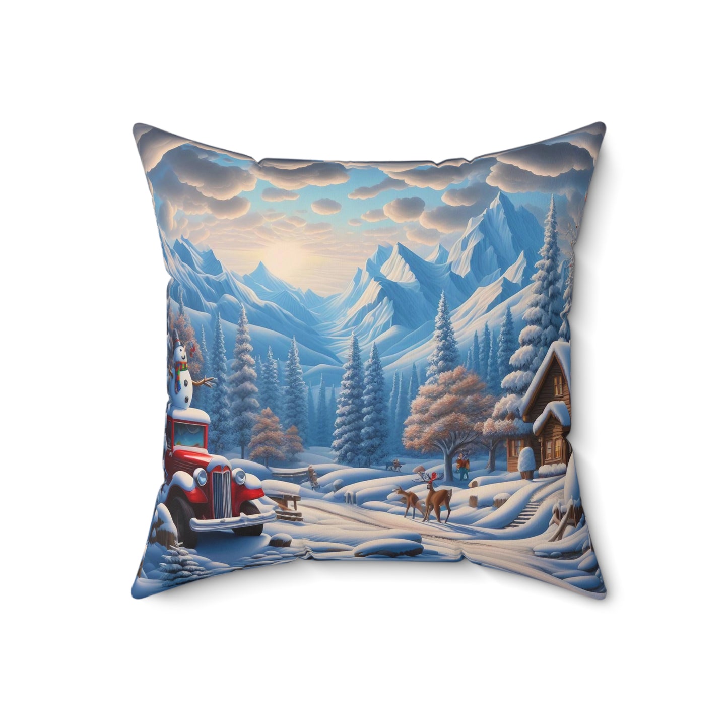 Spun Polyester Square Pillow - Winter 221