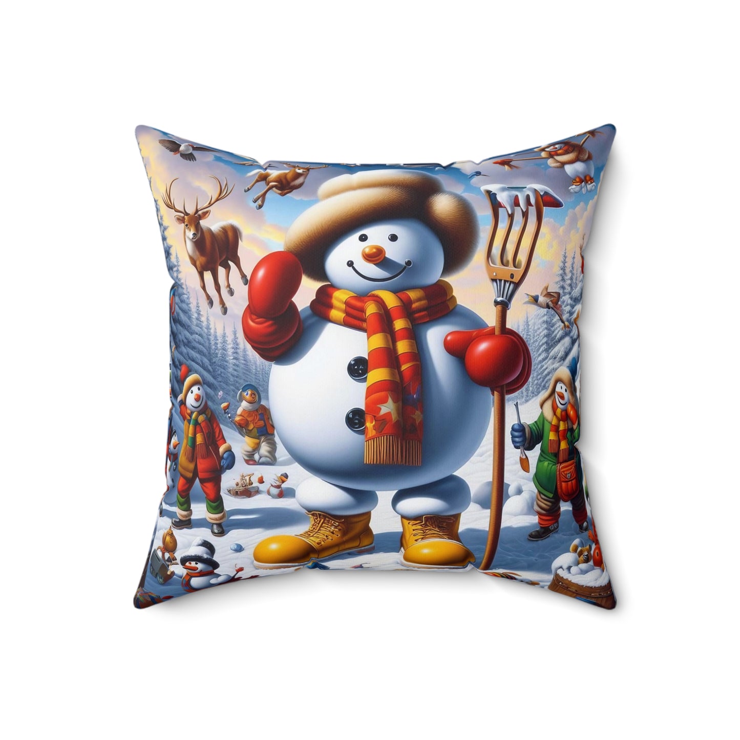 Spun Polyester Square Pillow - Winter 218