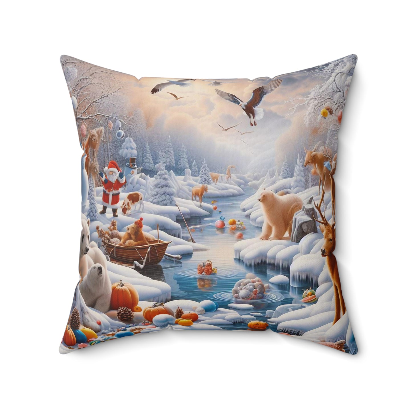 Spun Polyester Square Pillow - Winter 237