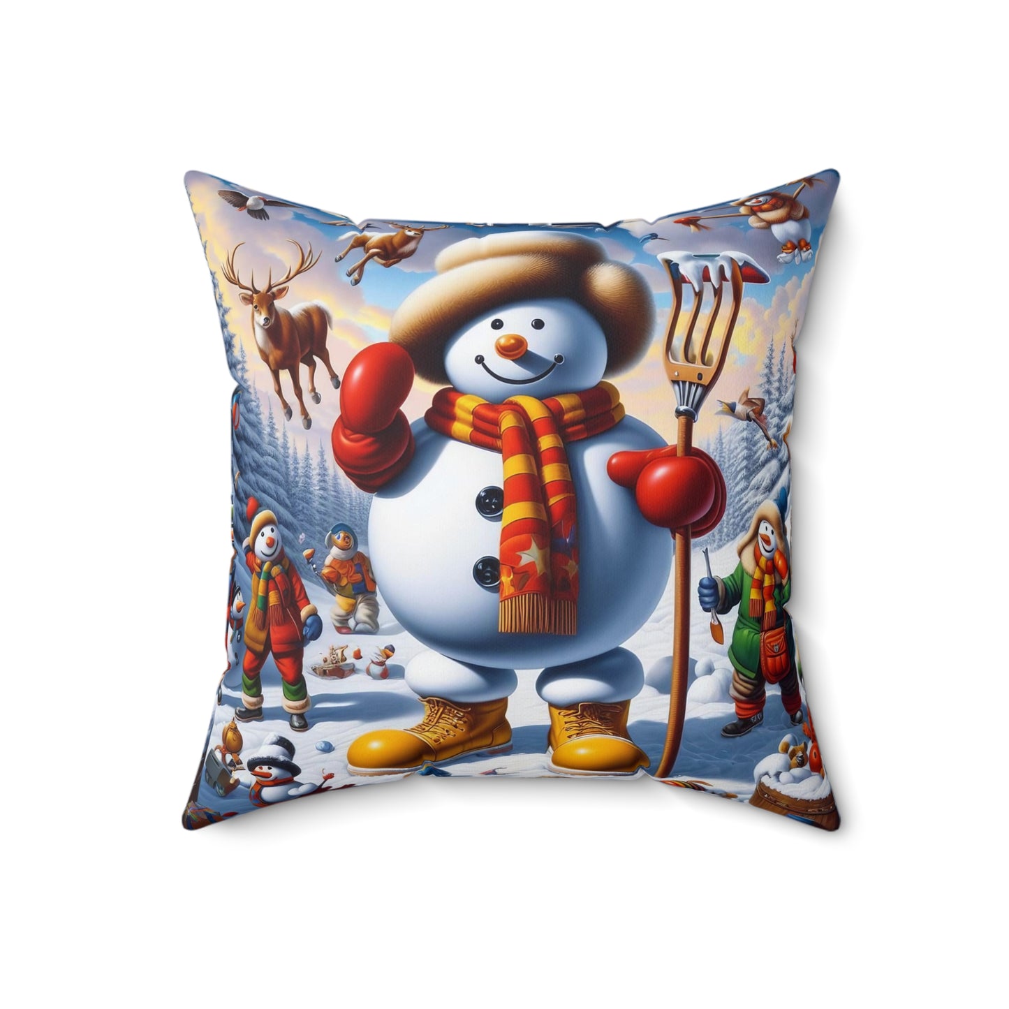 Spun Polyester Square Pillow - Winter 218