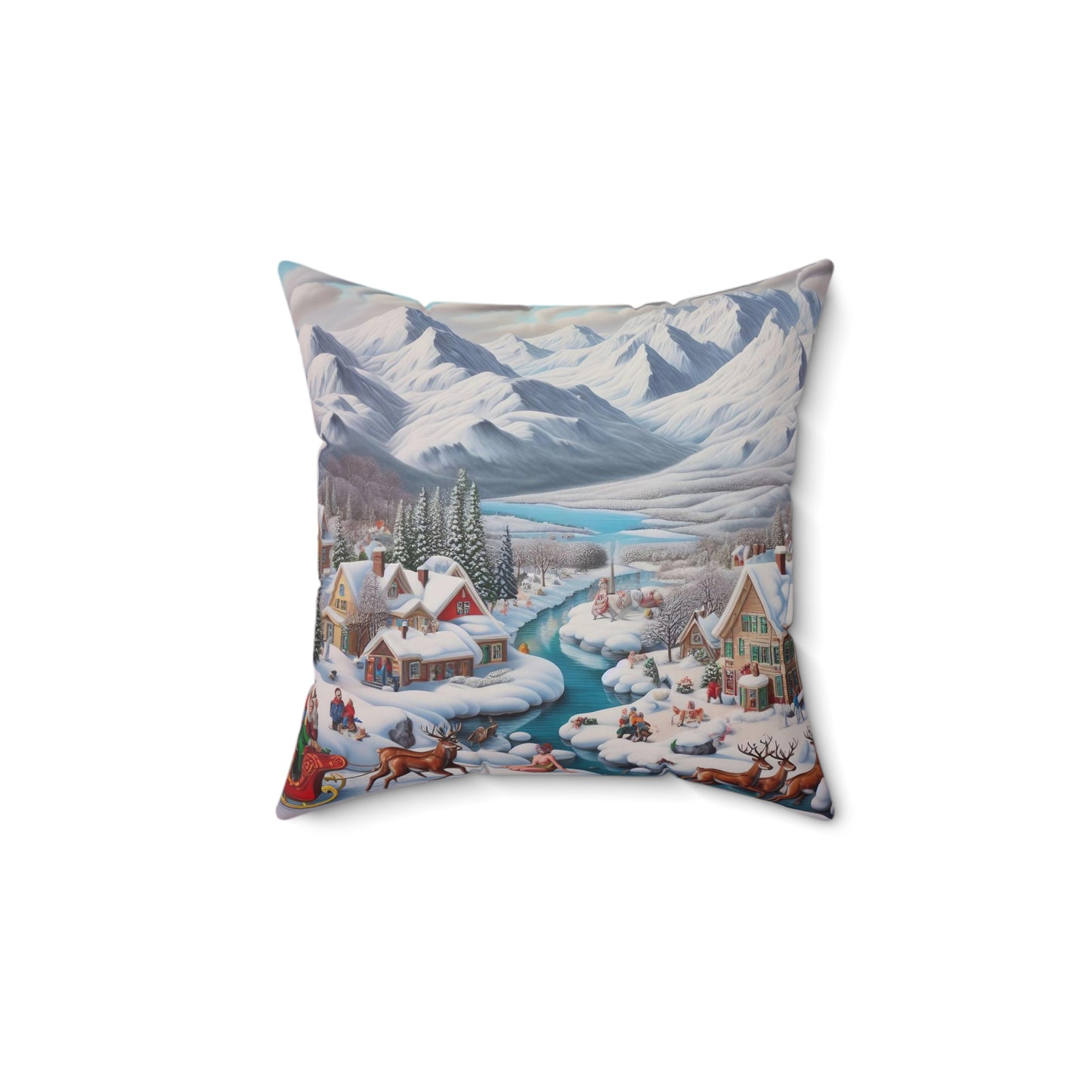 Spun Polyester Square Pillow - Winter 109