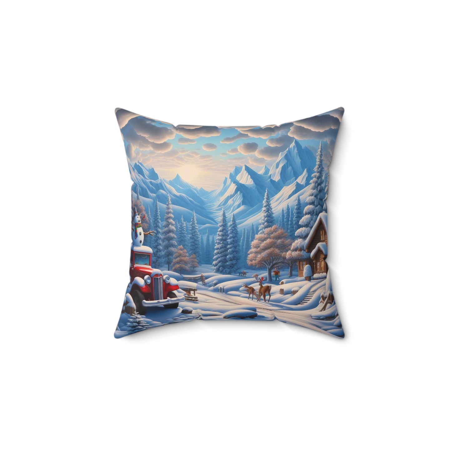 Spun Polyester Square Pillow - Winter 221