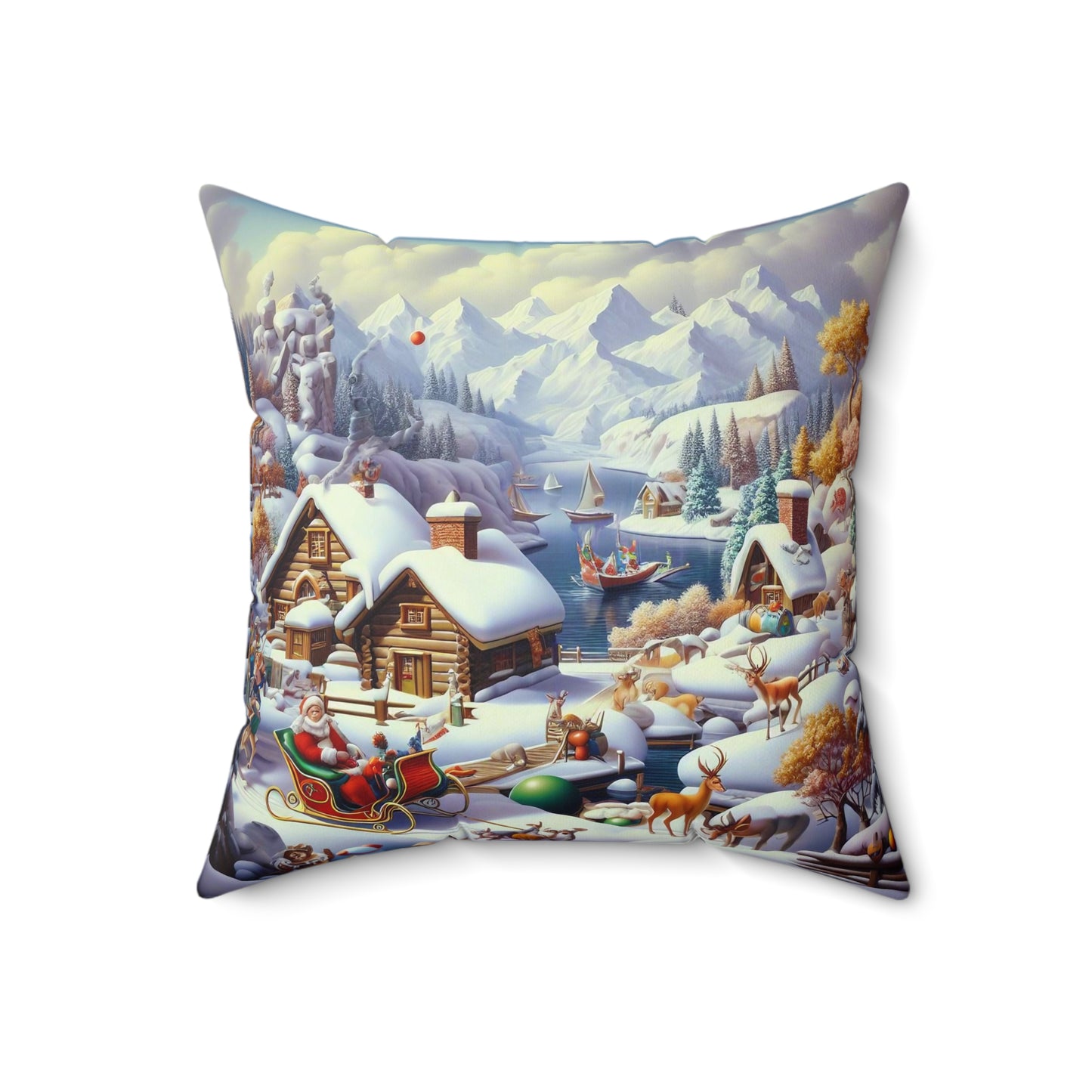 Spun Polyester Square Pillow - Winter 177