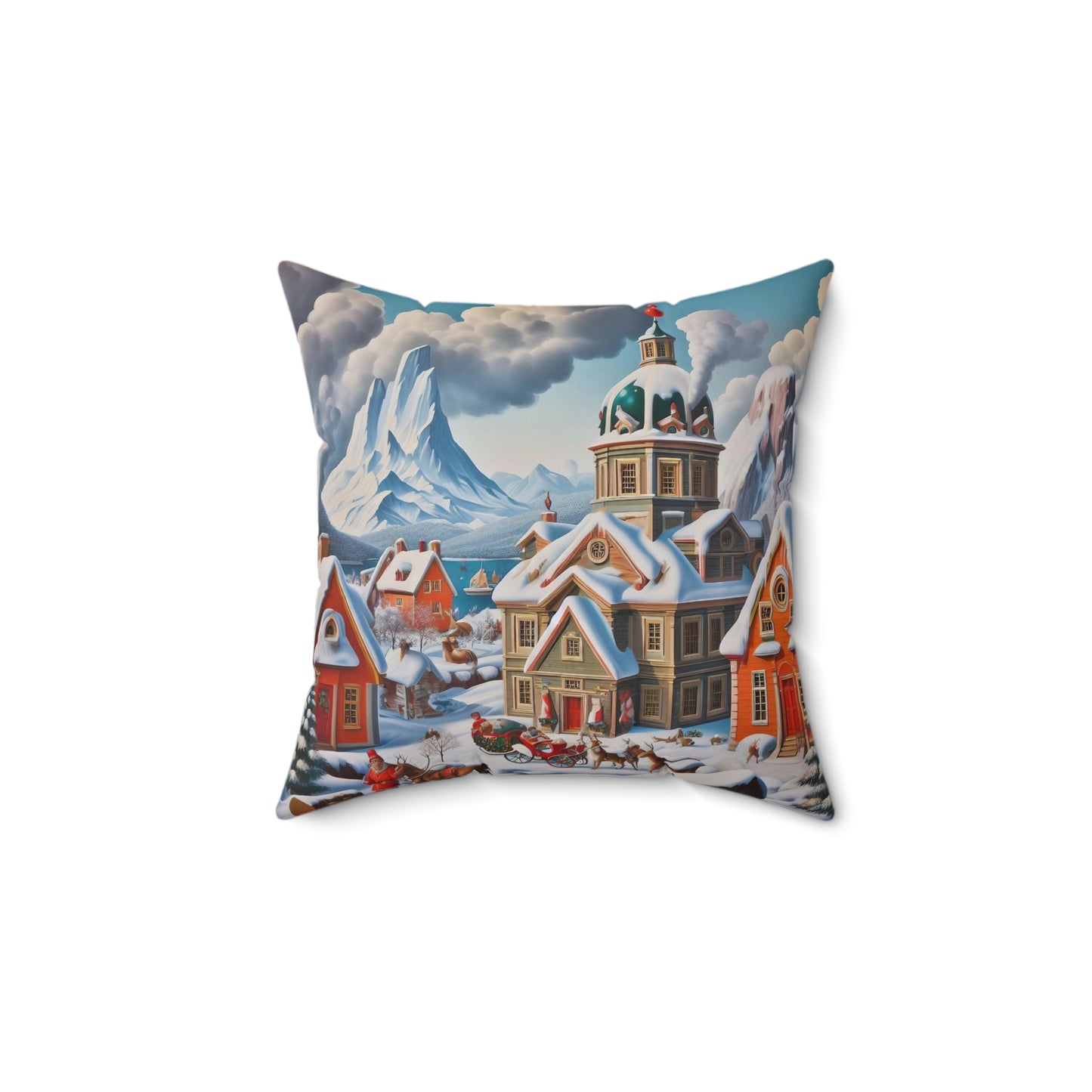 Spun Polyester Square Pillow - Winter 124