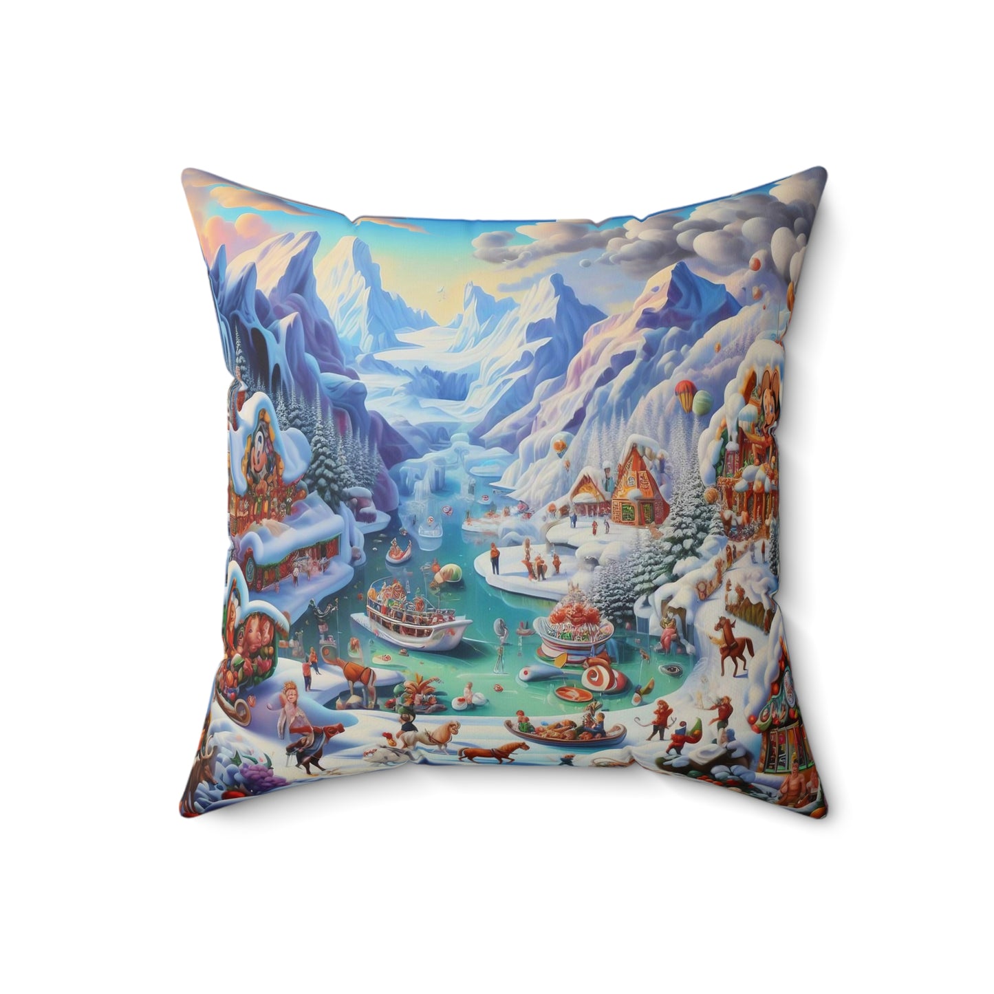 Spun Polyester Square Pillow - Winter 169