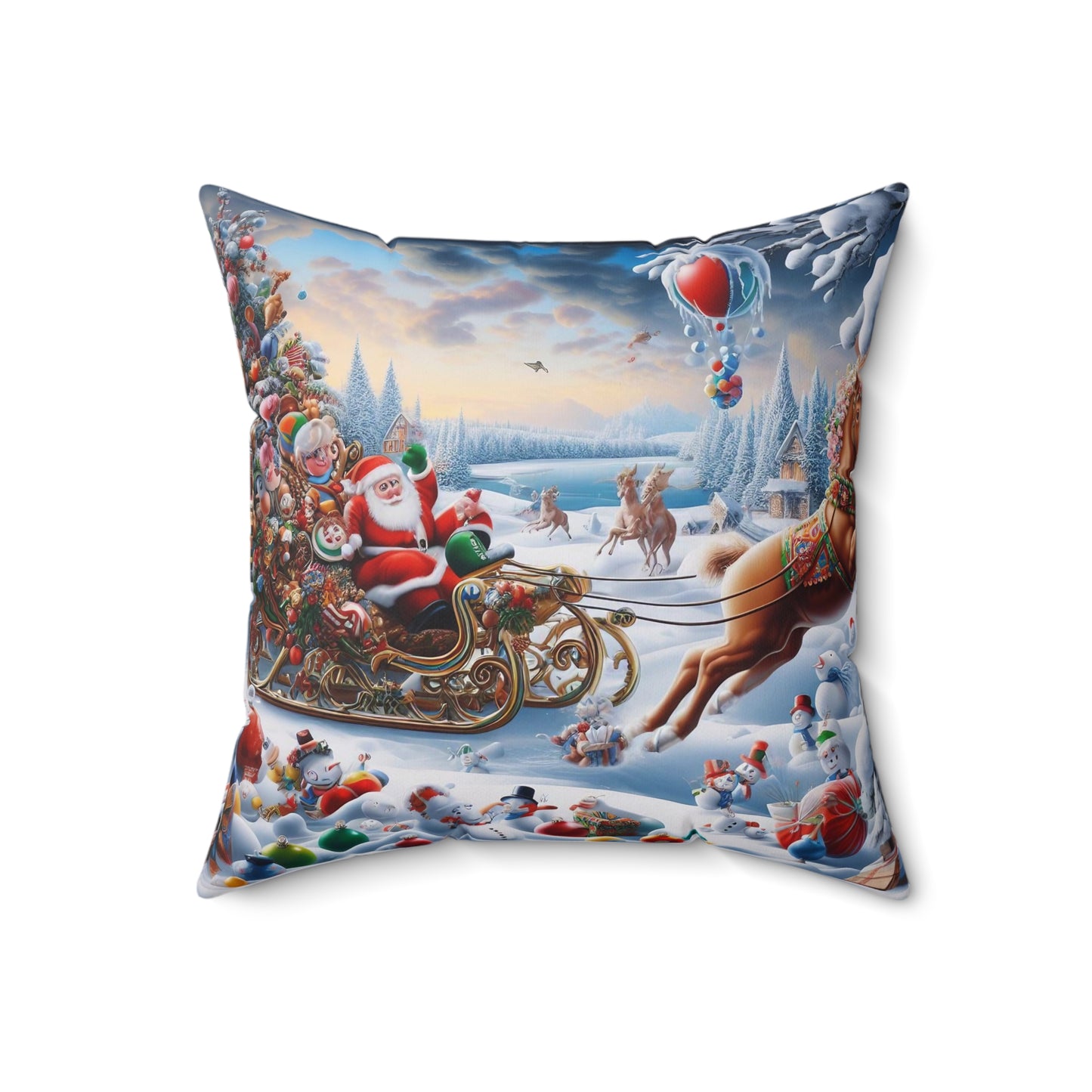 Spun Polyester Square Pillow - Winter 166