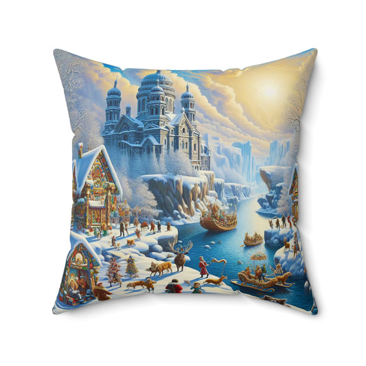 Spun Polyester Square Pillow - Winter 154