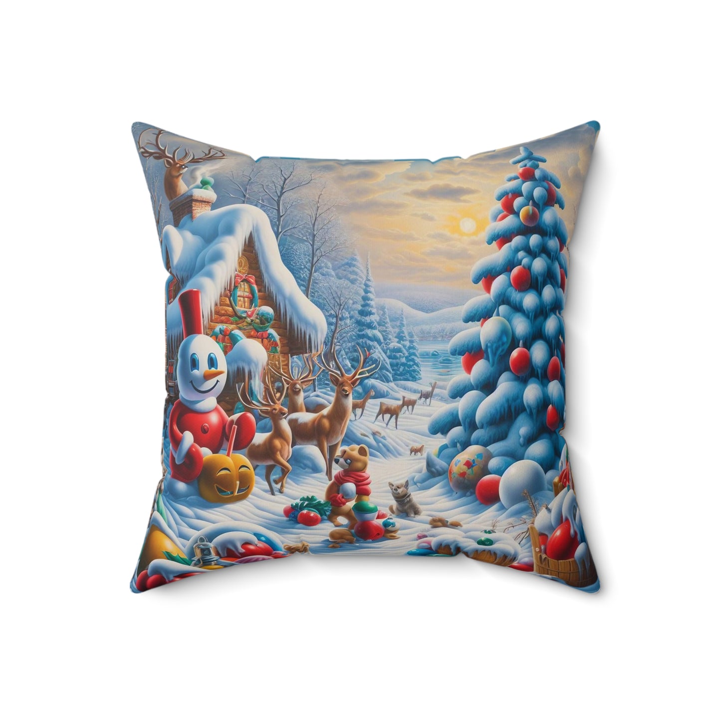 Spun Polyester Square Pillow - Winter 199