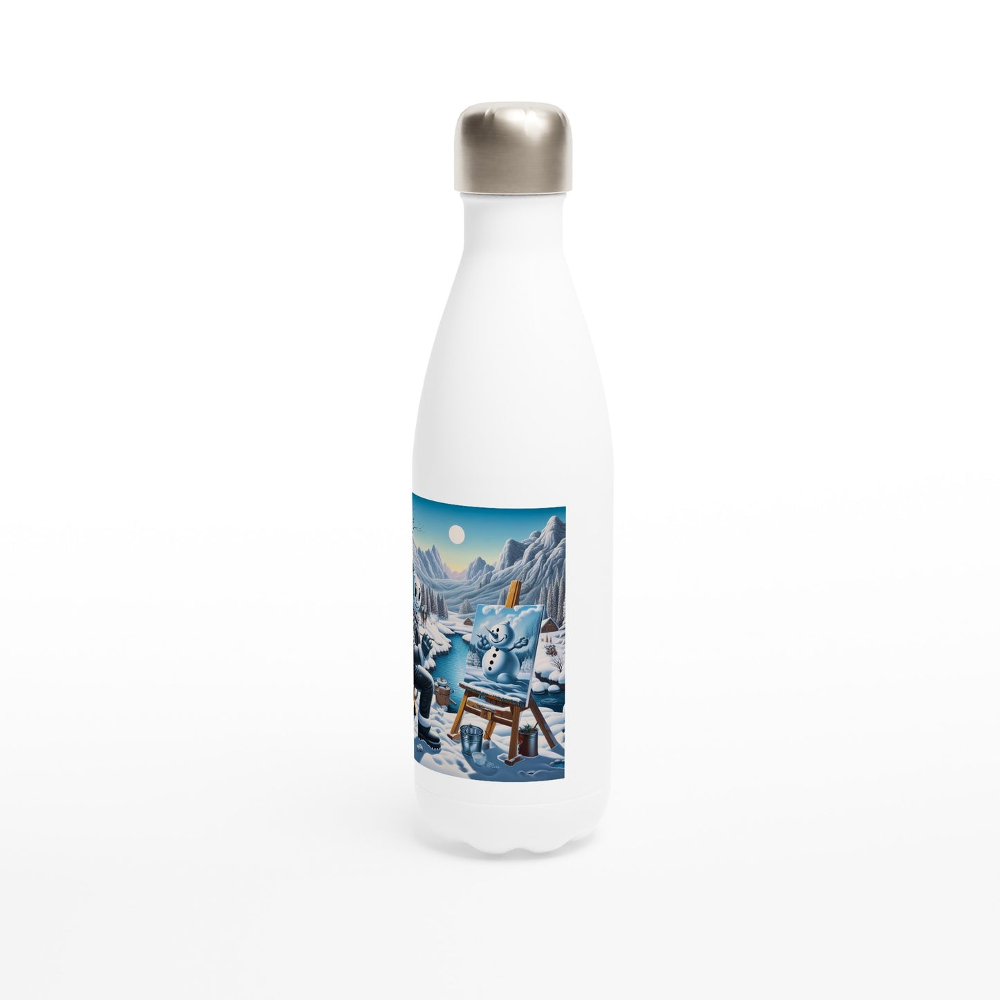 White 17oz Stainless Steel Water Bottle - Winter 79