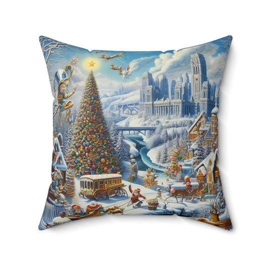 Spun Polyester Square Pillow - Winter 228