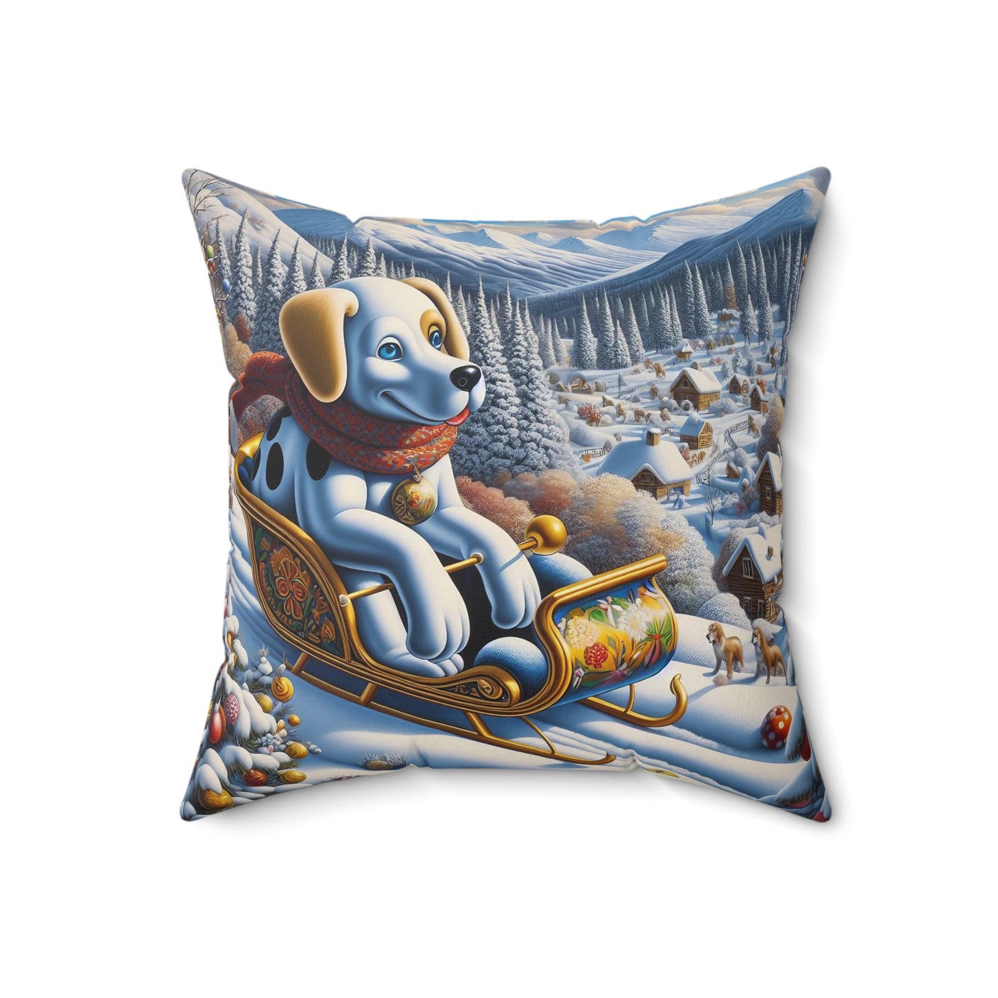 Spun Polyester Square Pillow - Winter 142