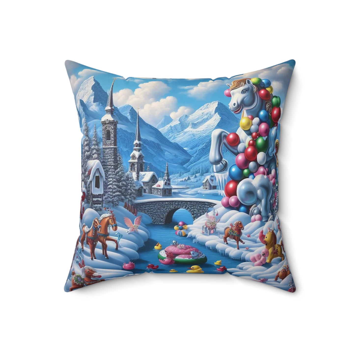 Spun Polyester Square Pillow - Winter 153