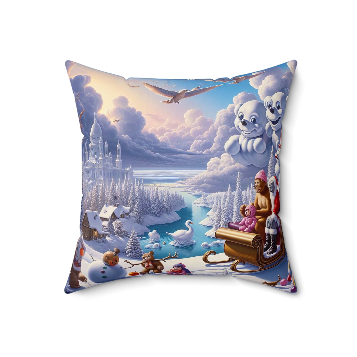 Spun Polyester Square Pillow - Winter 203