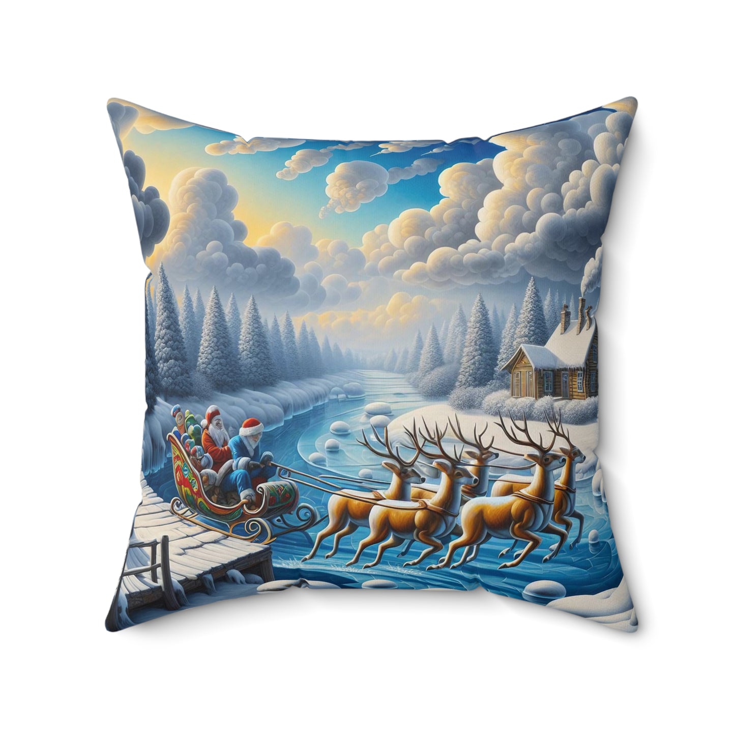 Spun Polyester Square Pillow - Winter 193