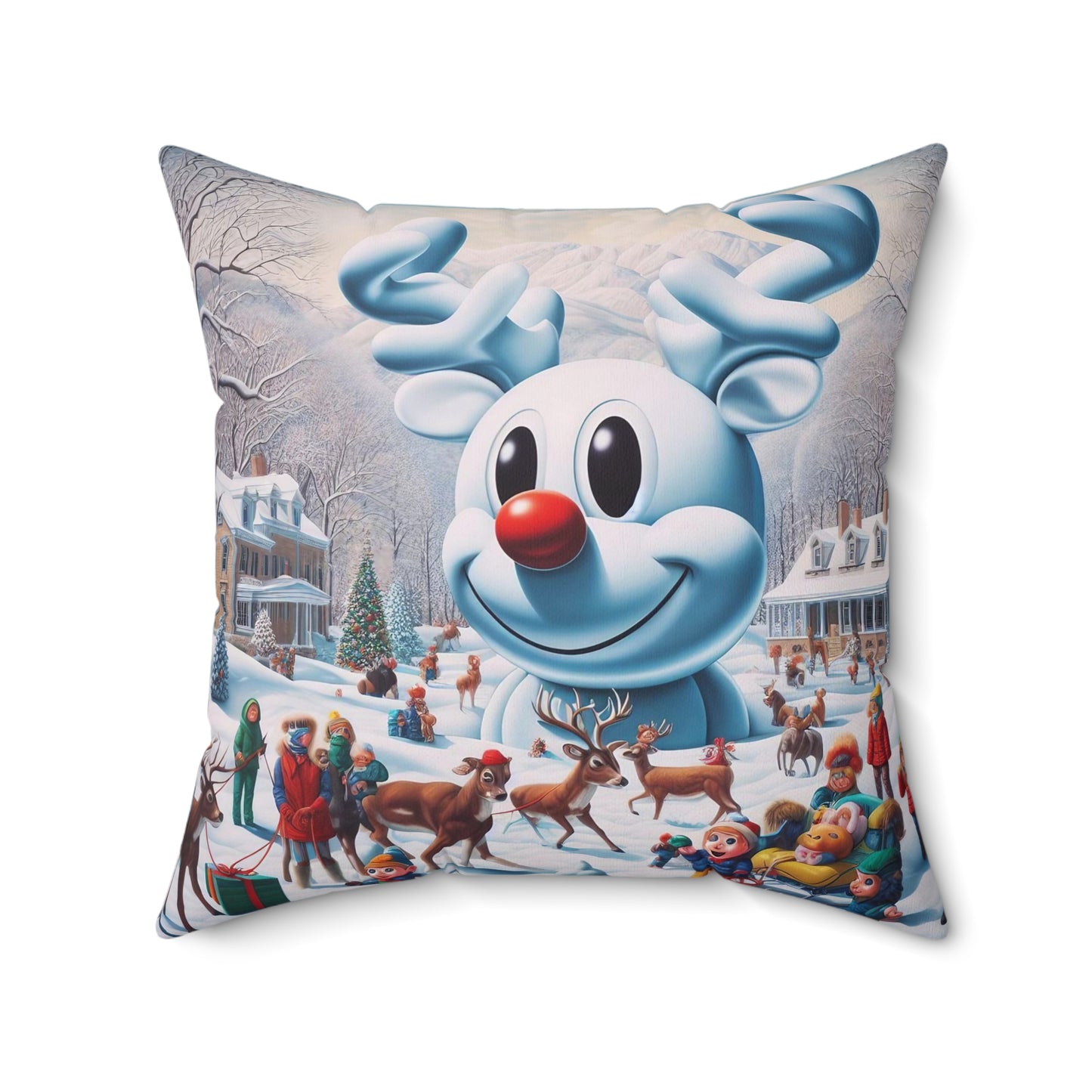 Spun Polyester Square Pillow - Winter 102