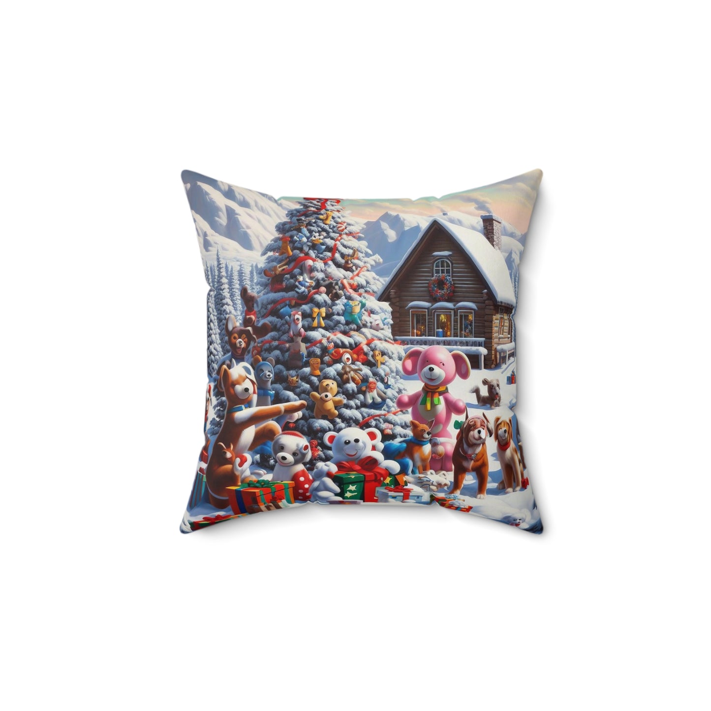 Spun Polyester Square Pillow - Winter 135