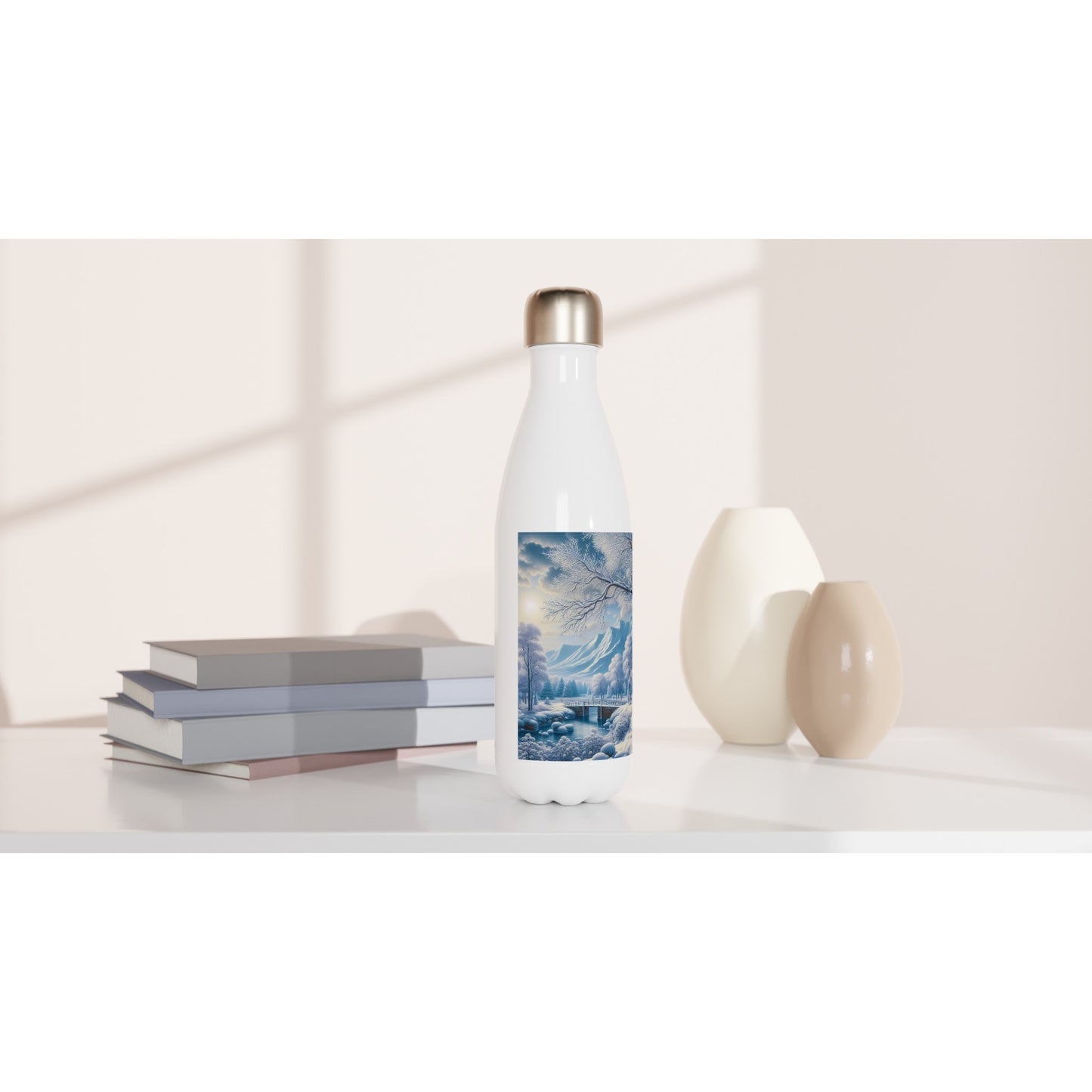 White 17oz Stainless Steel Water Bottle - Winter 175