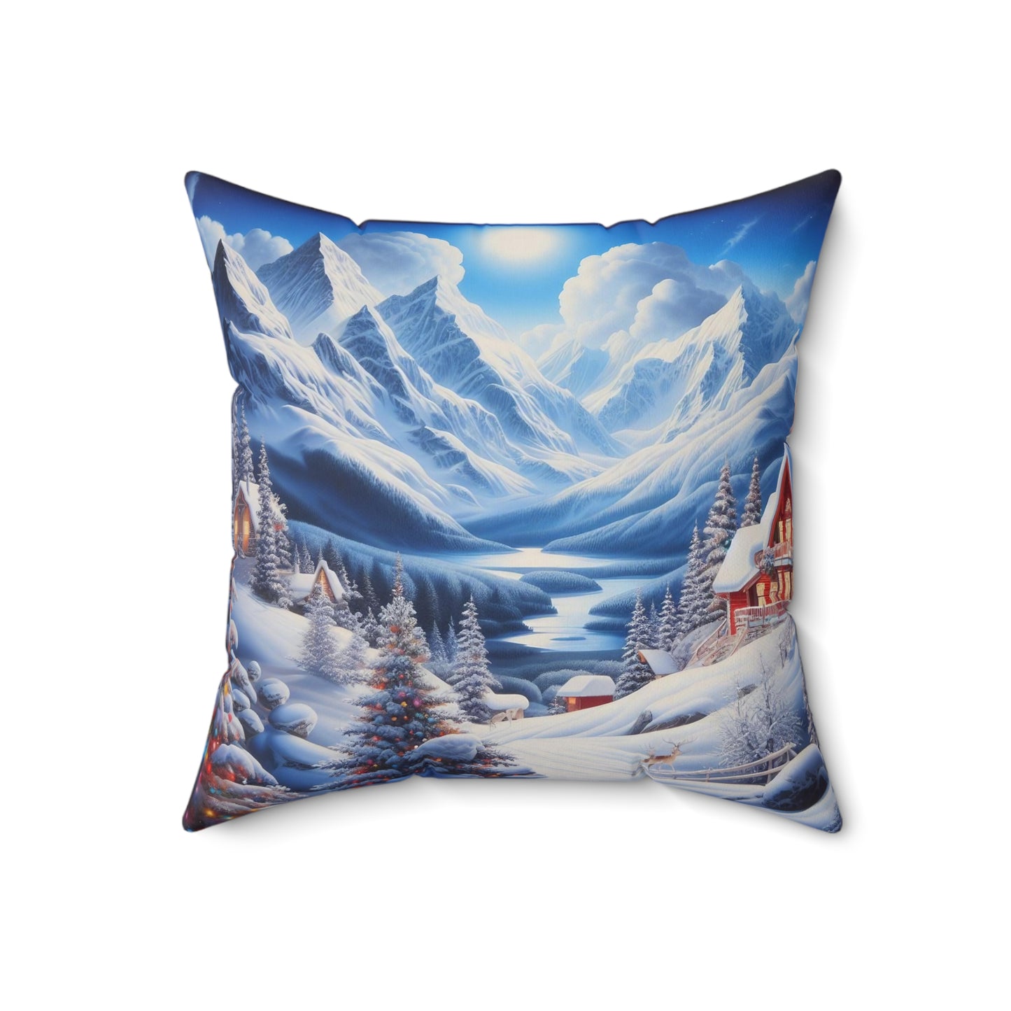 Spun Polyester Square Pillow - Winter 106