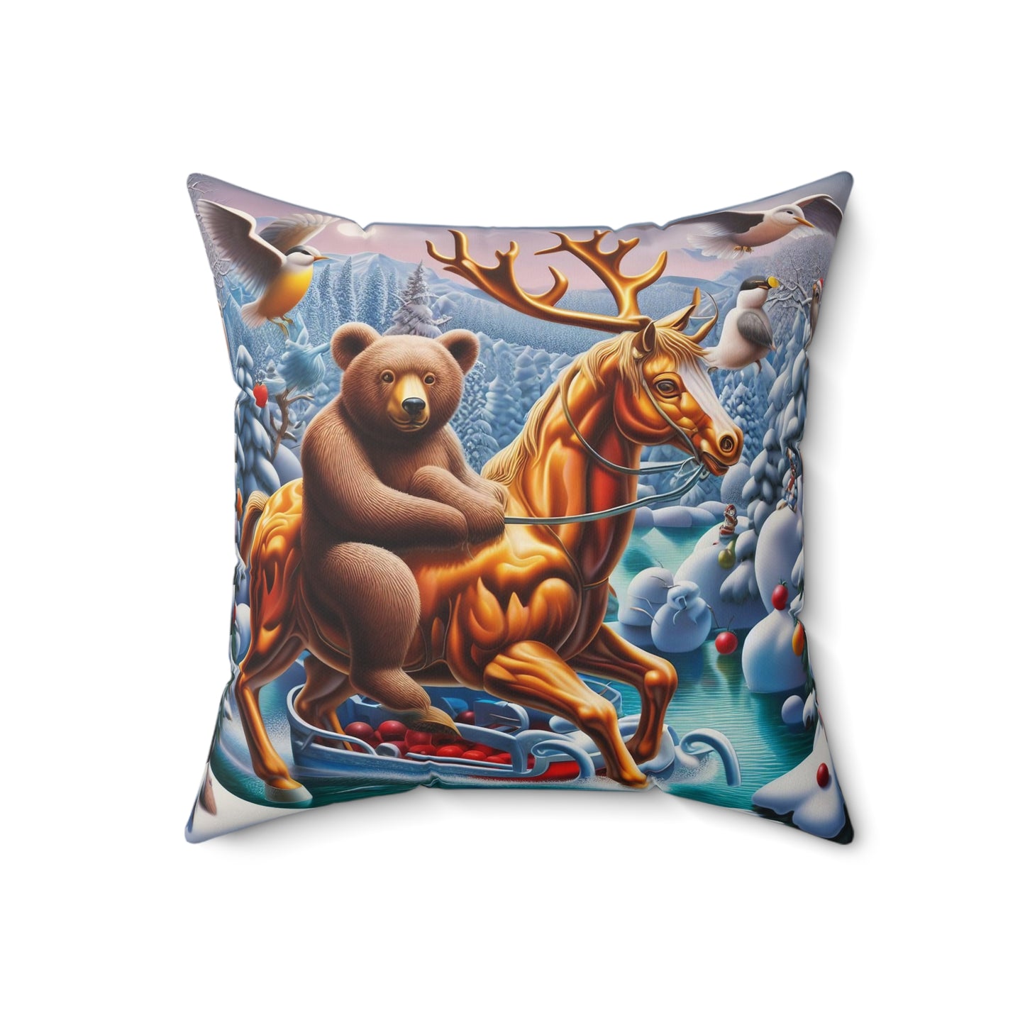 Spun Polyester Square Pillow - Winter 165