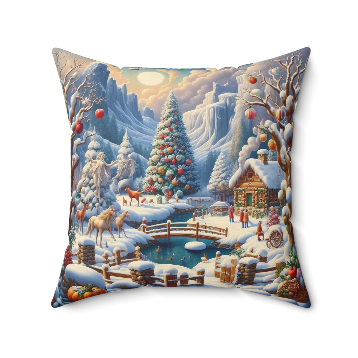 Spun Polyester Square Pillow - Winter 233