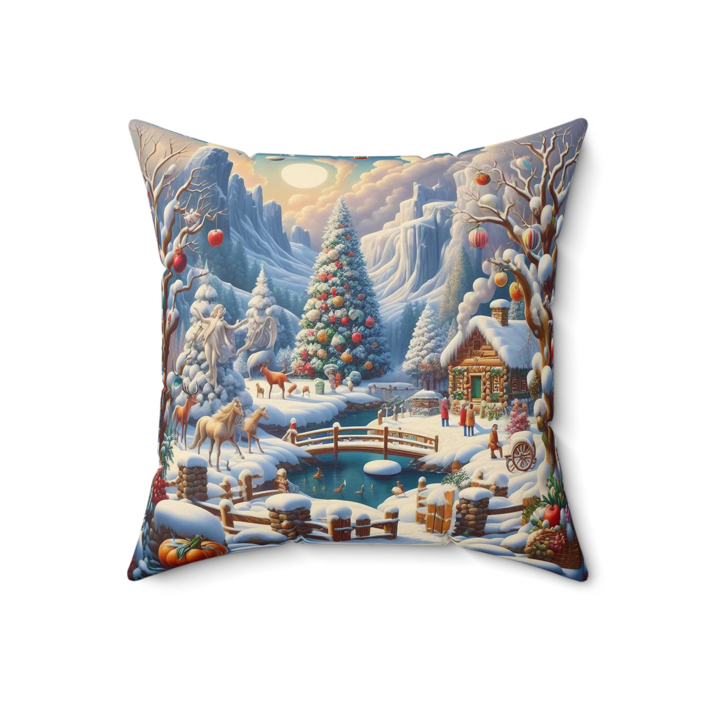 Spun Polyester Square Pillow - Winter 233