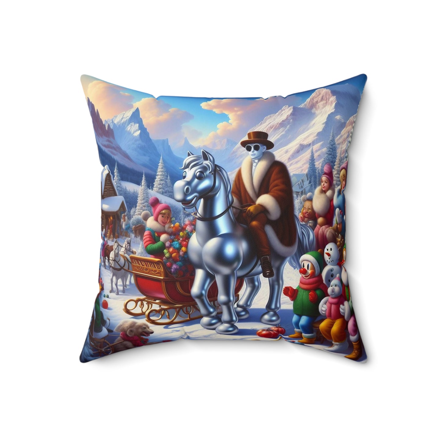 Spun Polyester Square Pillow - Winter 219