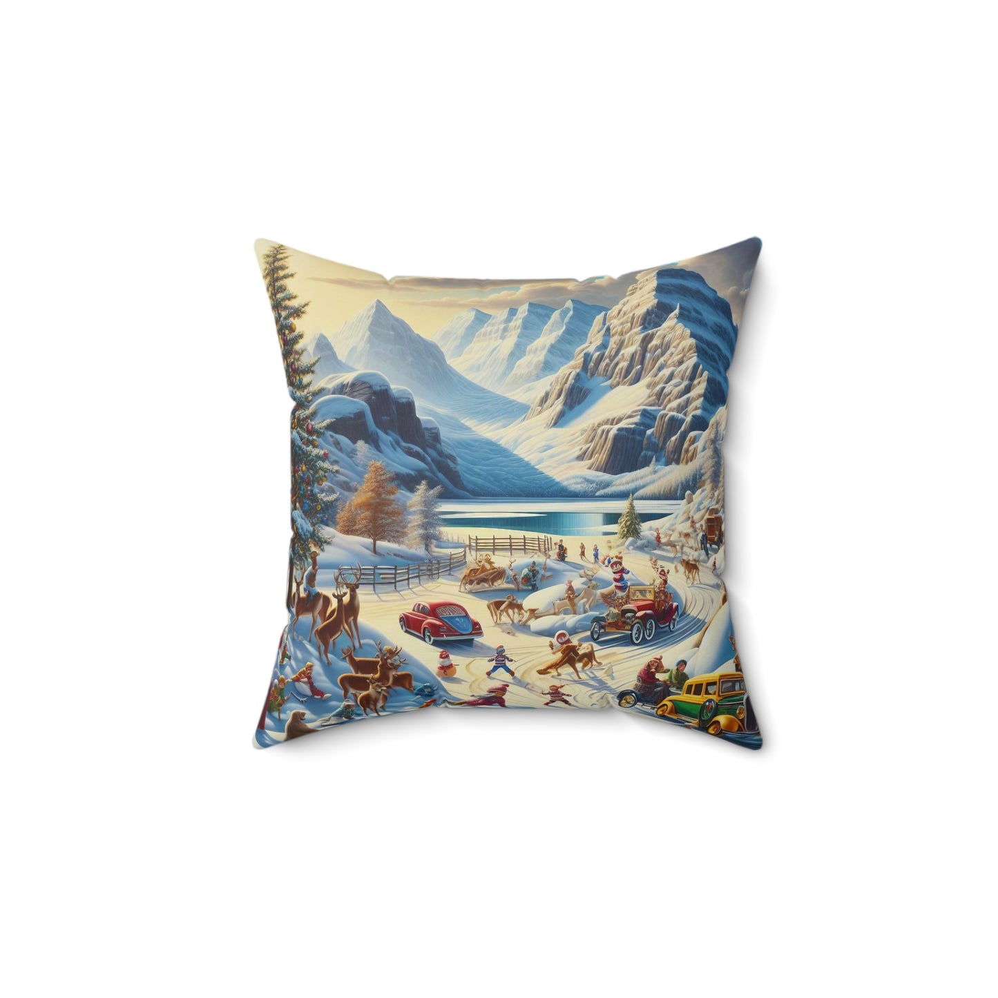 Spun Polyester Square Pillow - Winter 243