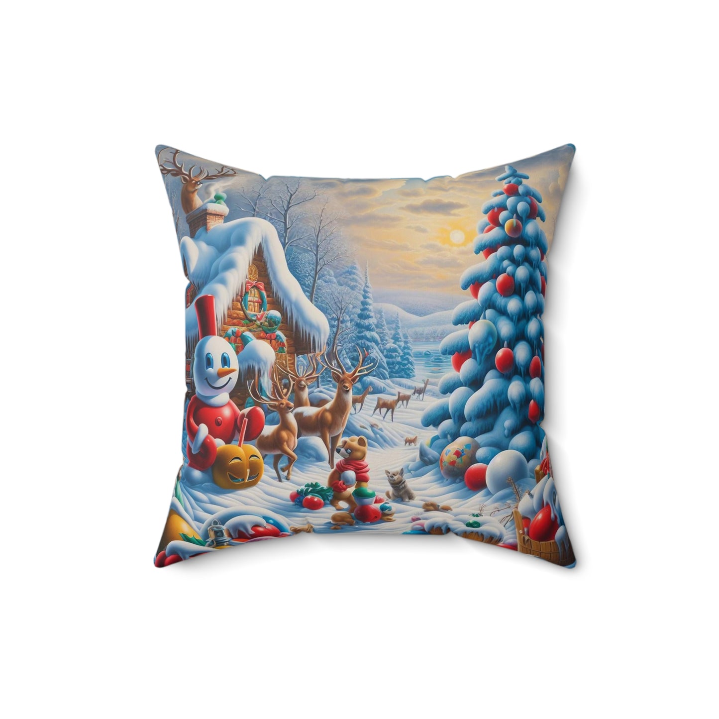 Spun Polyester Square Pillow - Winter 199