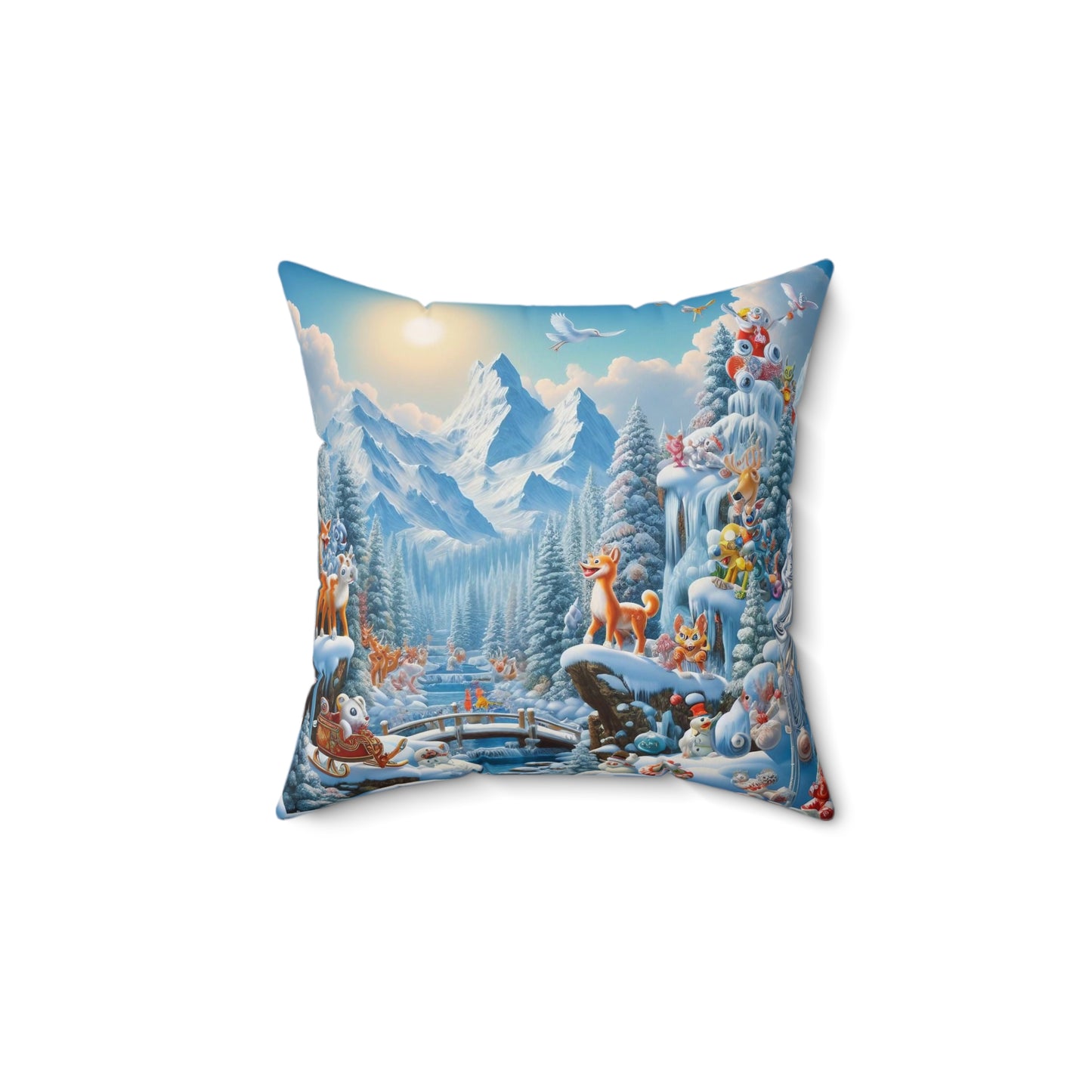 Spun Polyester Square Pillow - Winter 234