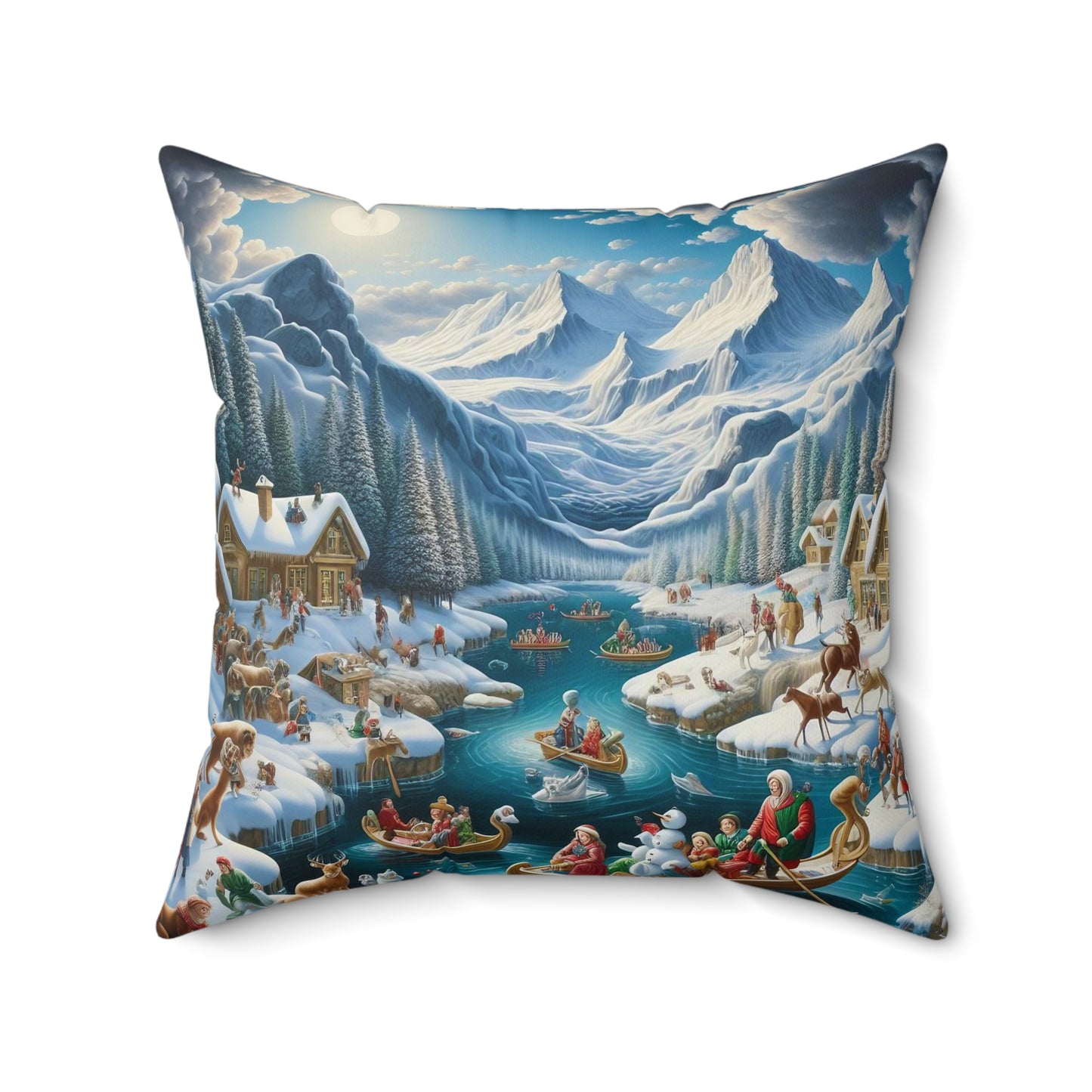 Spun Polyester Square Pillow - Winter 182